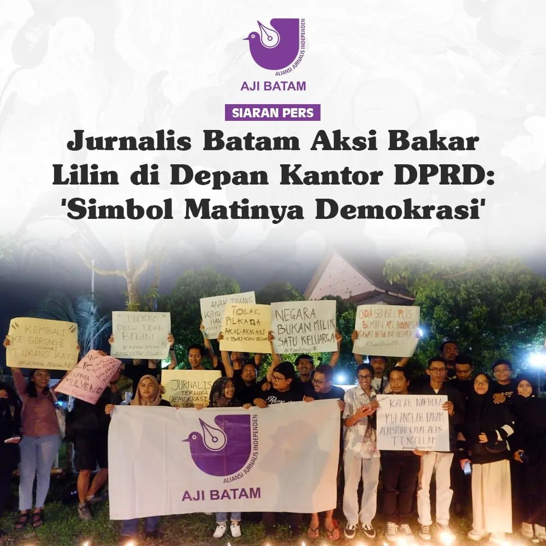 Aksi Jurnalis Batam Tanda Keprihatinan atas Demokrasi yang Terancam