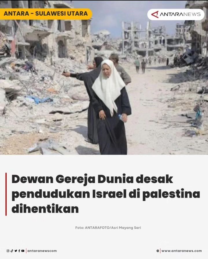 Dewan Gereja-gereja Sedunia Desak Hentikan Pendudukan Israel