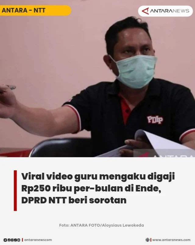 DPRD NTT Soroti Gaji Rendah Guru Honorer di Ende