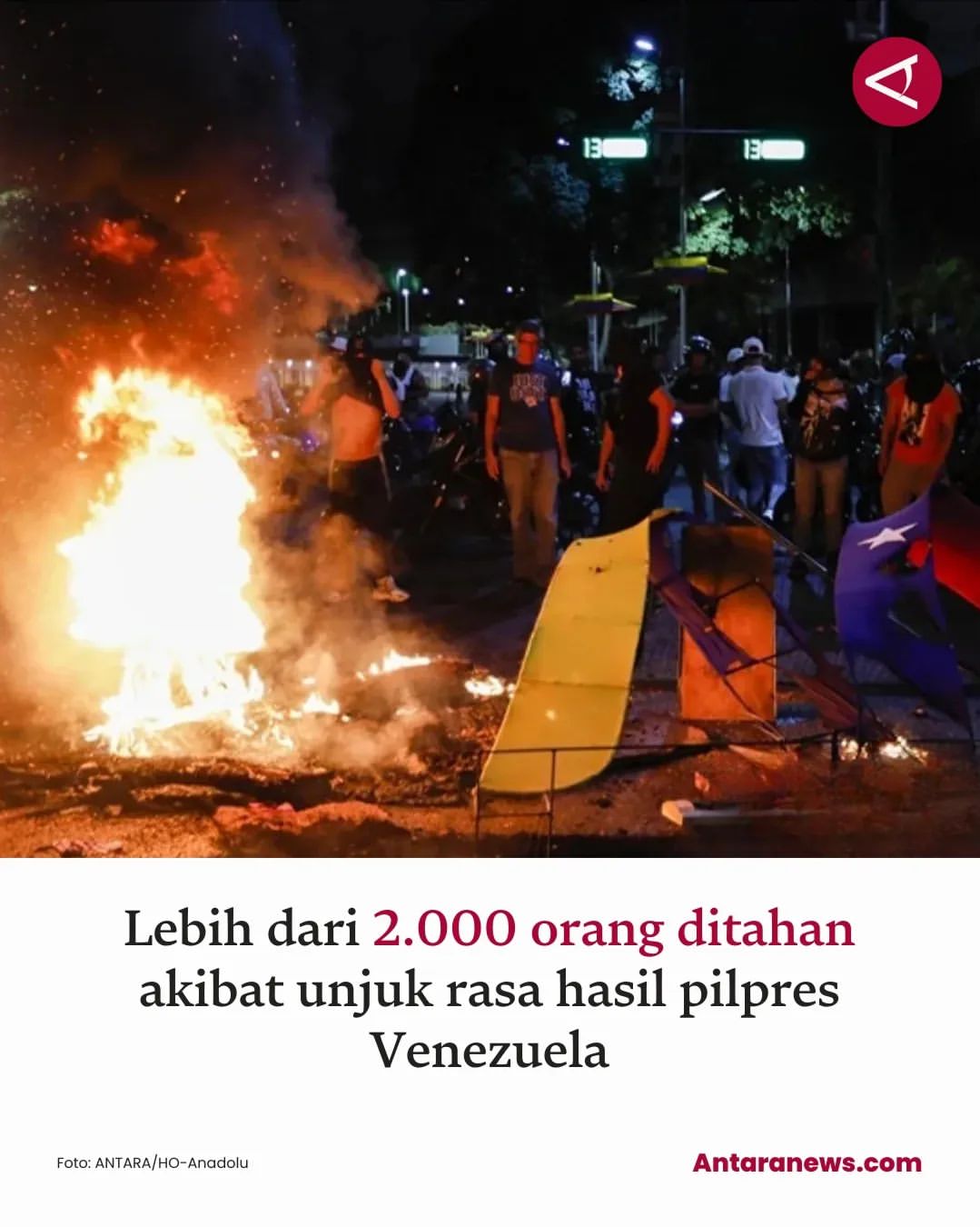 Kerusuhan di Venezuela: Lebih dari 2.000 Pengunjuk Rasa Ditangkap