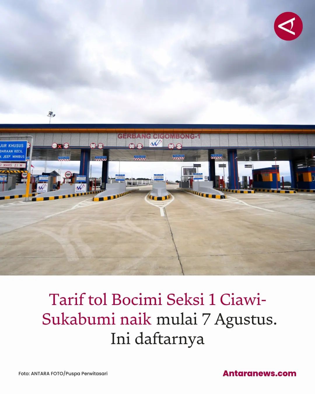 Penyesuaian Tarif Resmi Berlaku di Jalan Tol Ciawi - Sukabumi