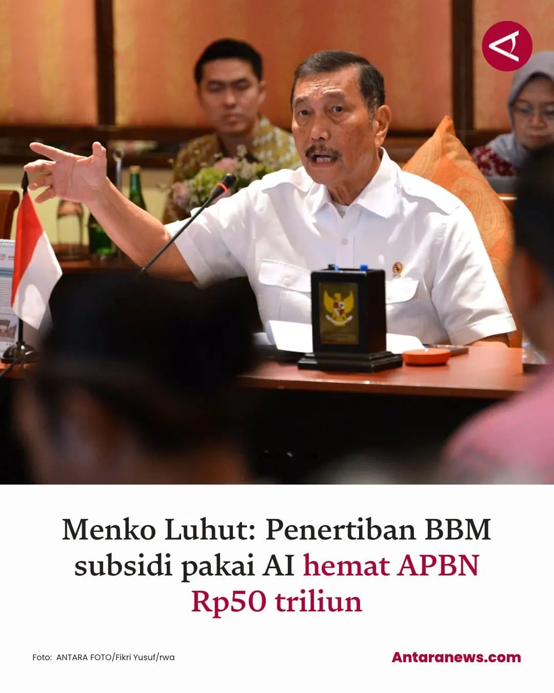 Dukungan Menko Marves untuk Penggunaan AI dalam Penyaluran BBM Bersubsidi