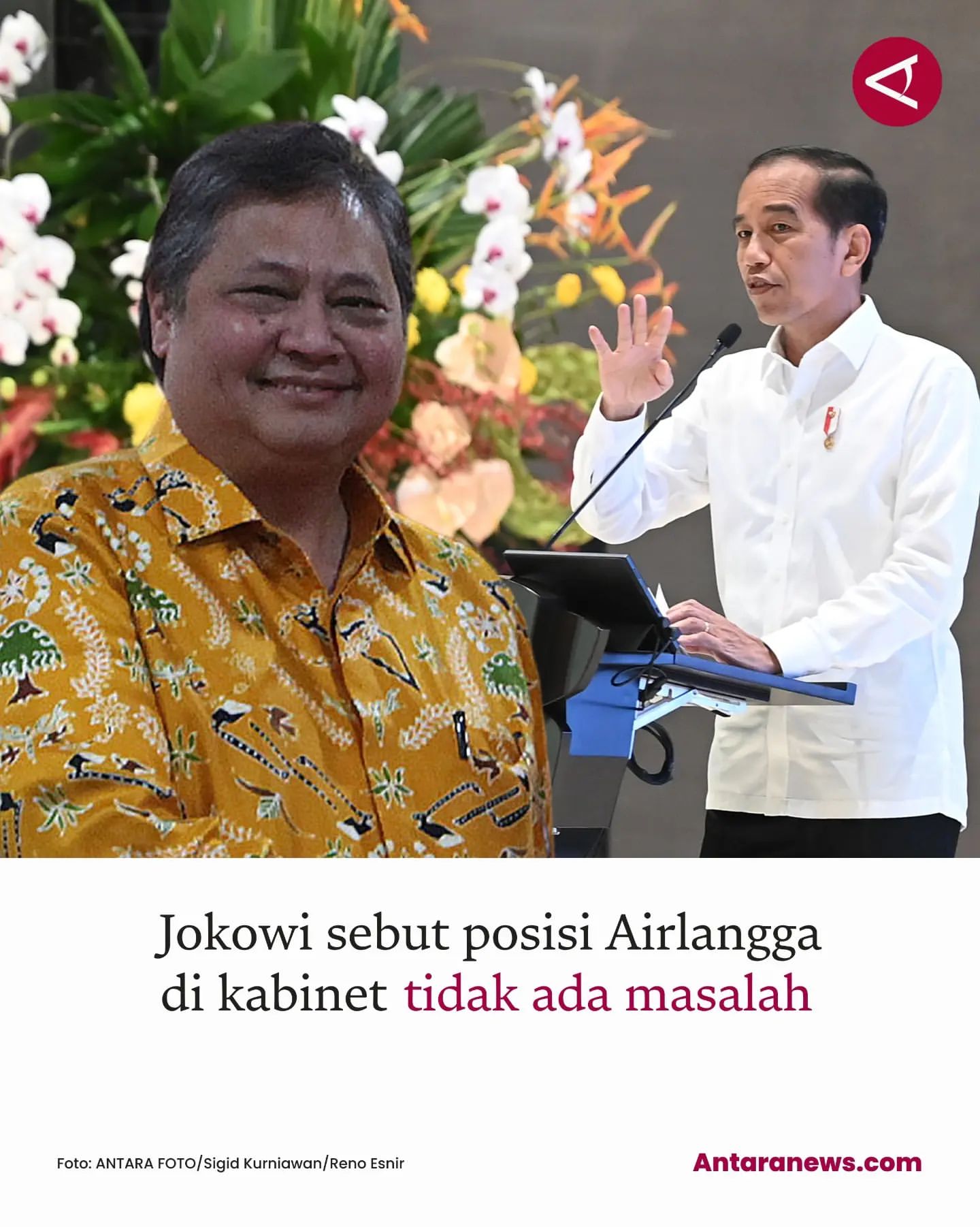 Presiden Jokowi Tegaskan Posisi Airlangga Hartarto Aman di Kabinet