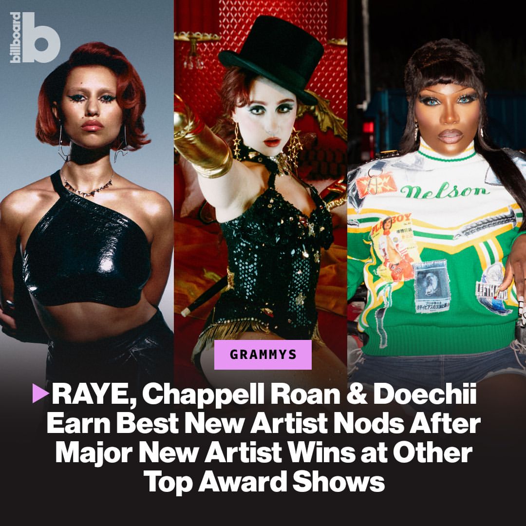 RAYE, Chappell Roan, dan Doechii Diberikan Nominasi Artis Baru Terbaik di Grammy 2025