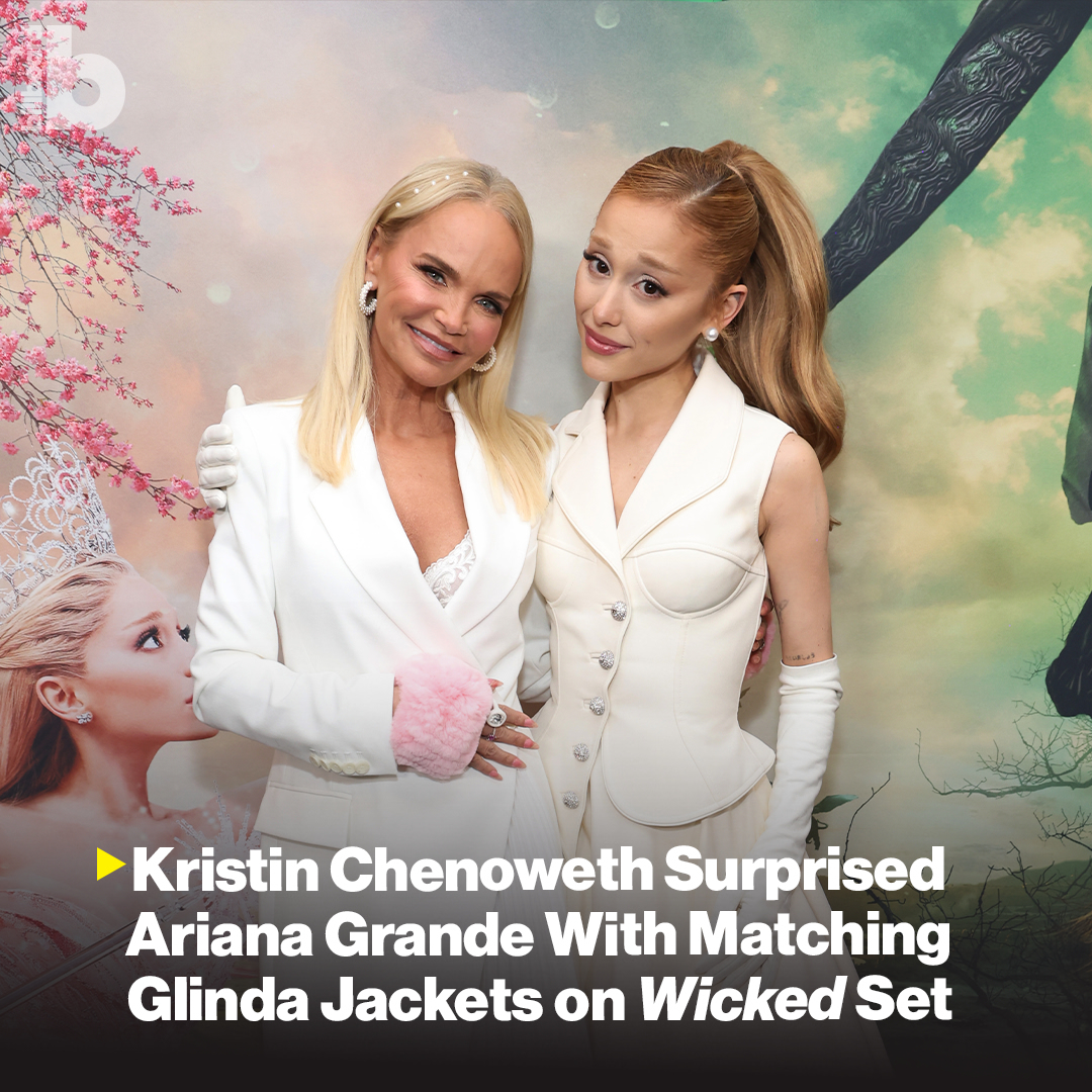 Kristin Chenoweth Menyampaikan Kejutan untuk Ariana Grande dengan Jaket Denim Merah Jambu