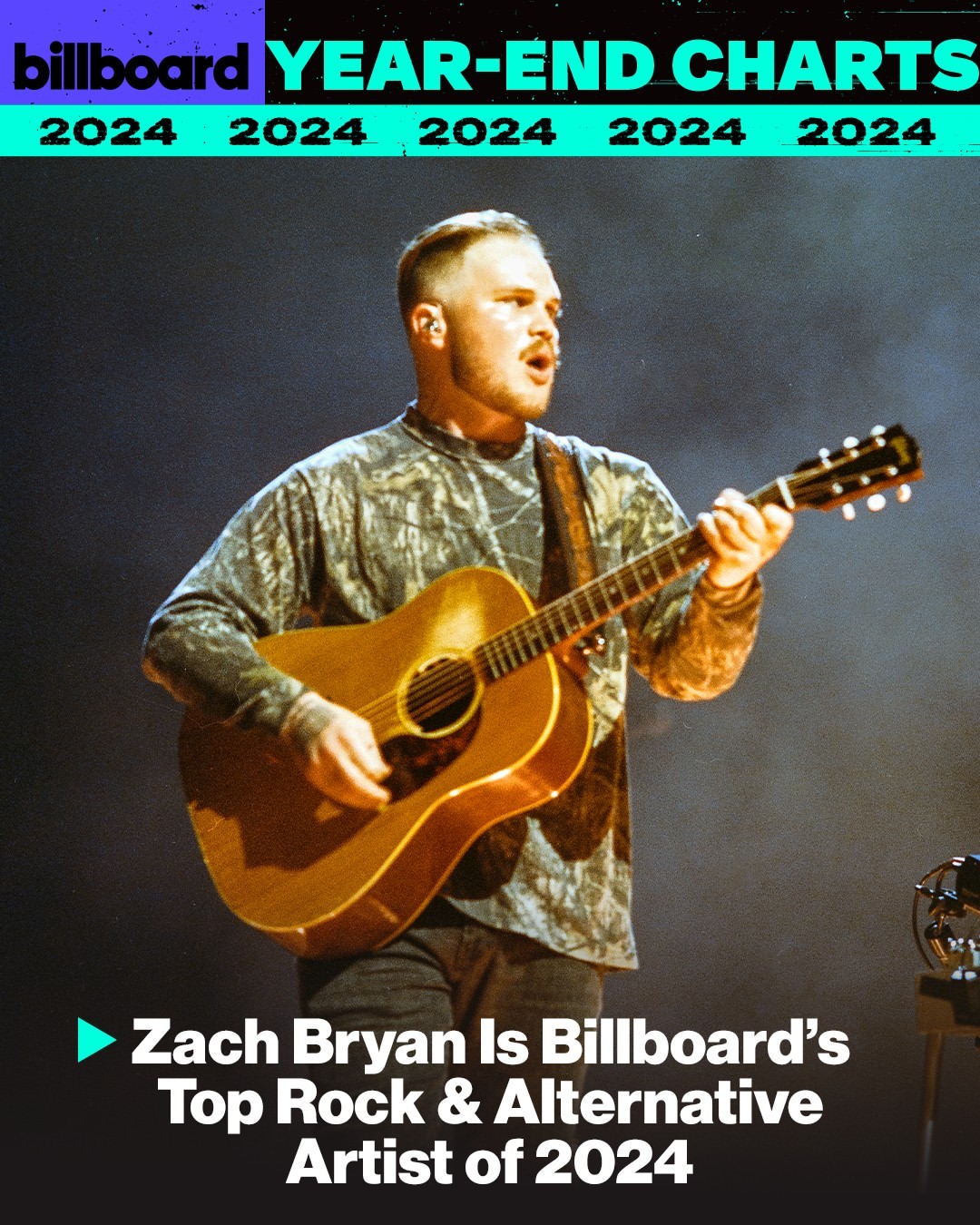 Zach Bryan Juara Lagi sebagai Artis Rock & Alternatif Terbaik 2024