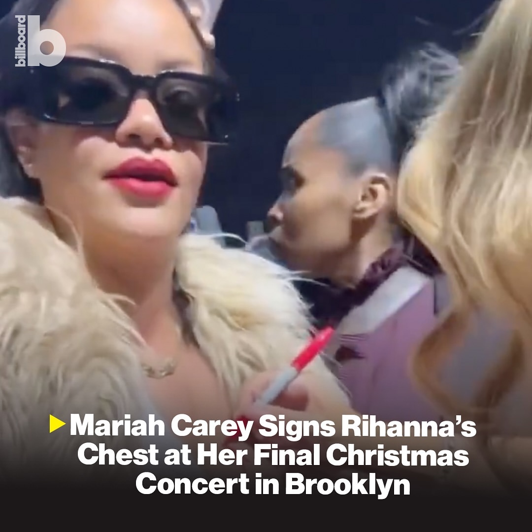 Rihanna Terlihat Antusias Saat Menonton Konser Natal Mariah Carey