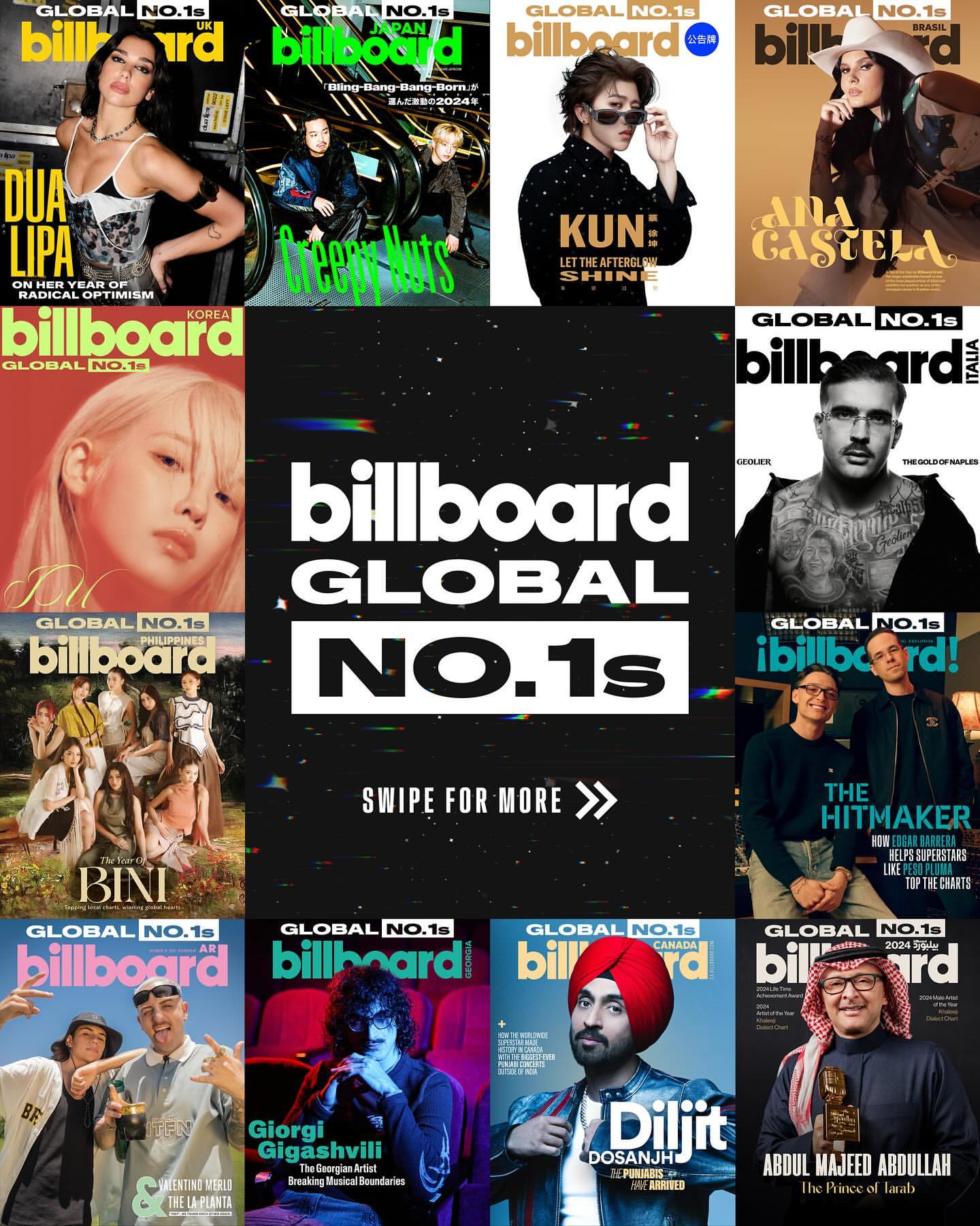Billboard Luncurkan Seri Global No. 1 dengan 12 Cerita Sampul