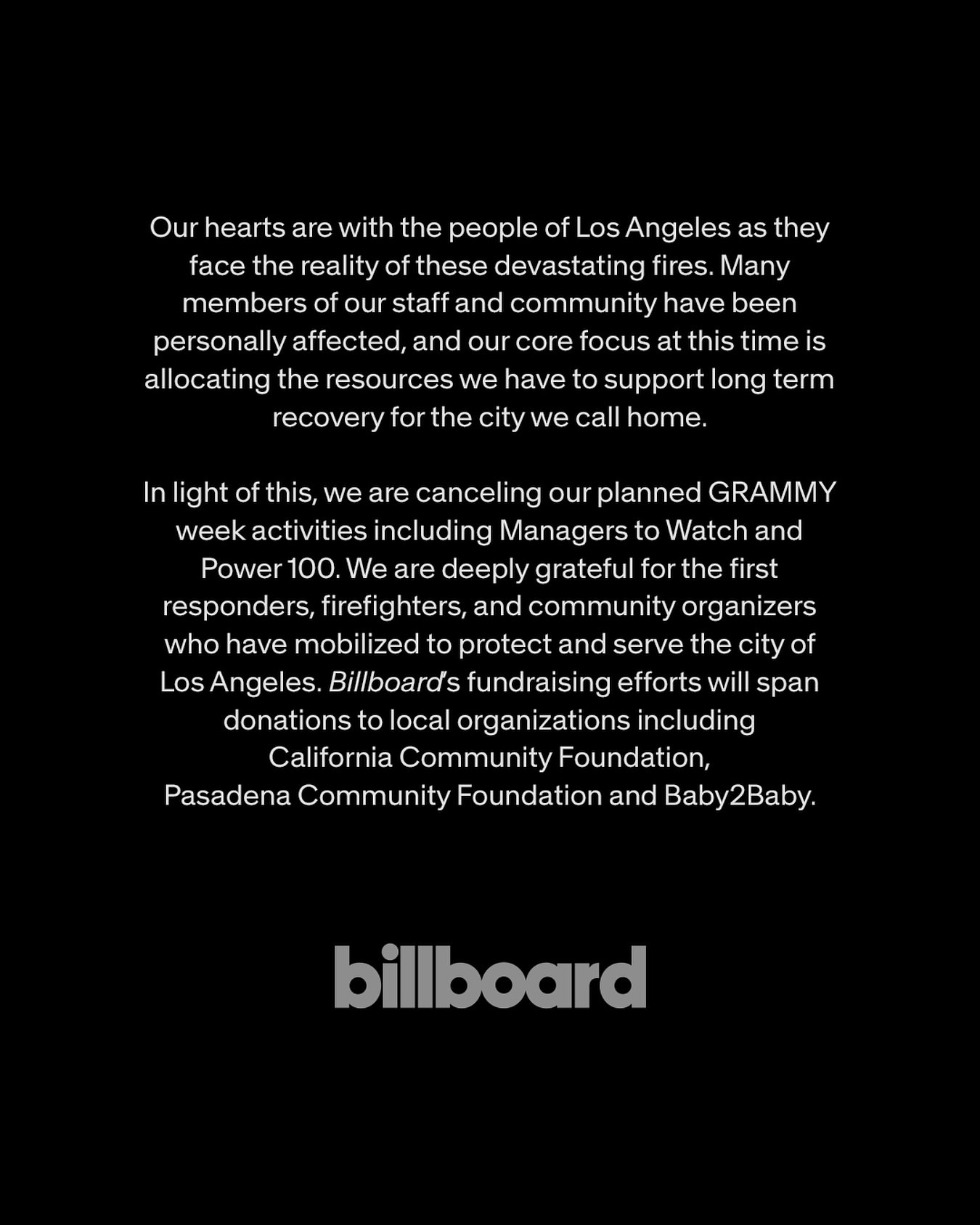Las Vegas Batalakan Kegiatan GRAMMY Minggu Karena Kebakaran di Los Angeles