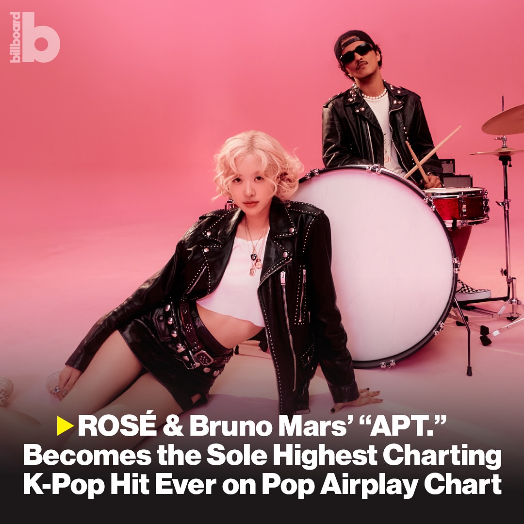 ROSÉ dan Bruno Mars Raih Pencapaian Tinggi di Billboard