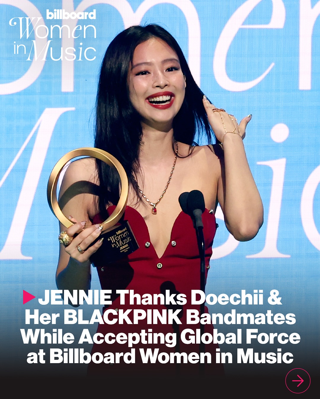 JENNIE BLACKPINK Terima Penghargaan Global Force di #BBWomeninMusic