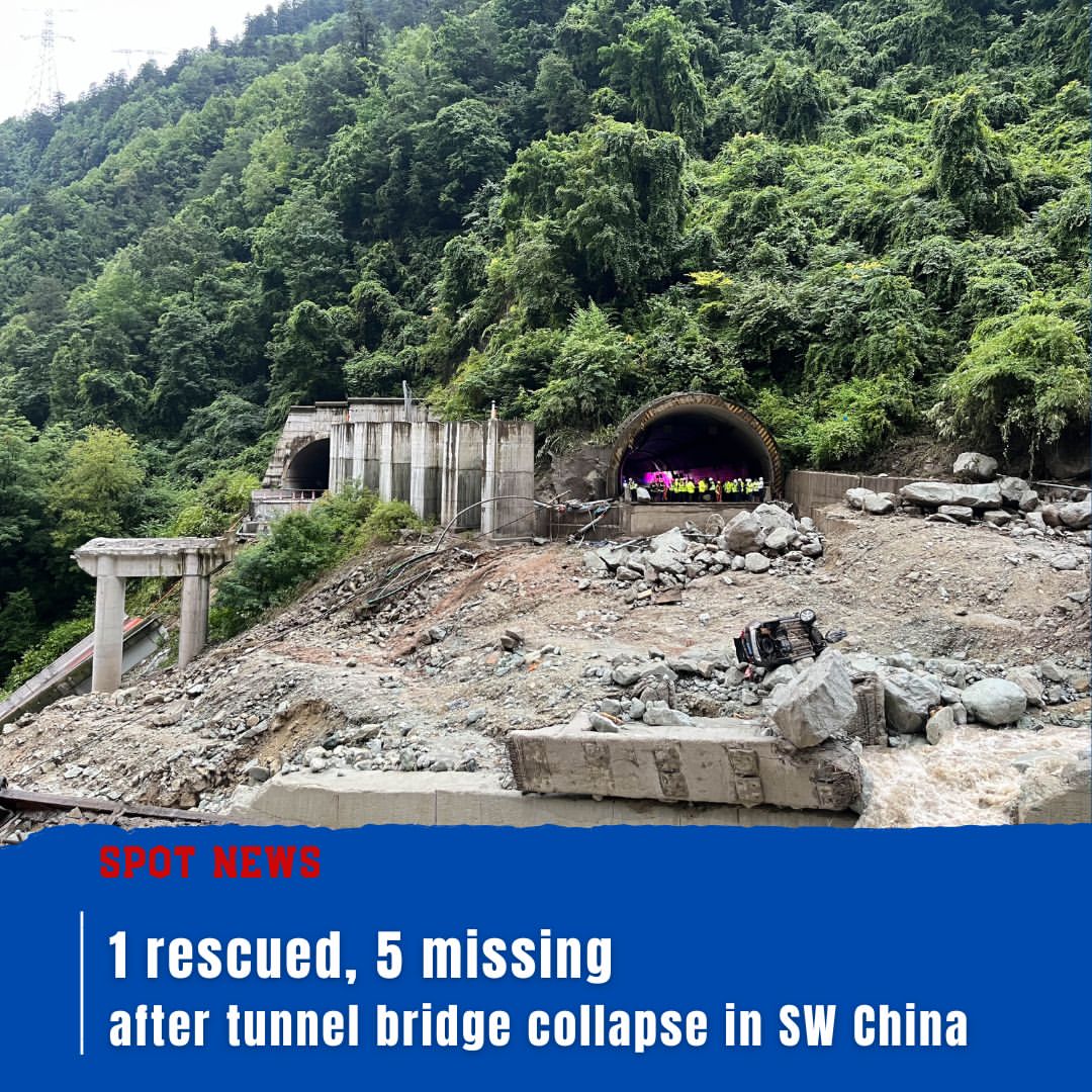 Banjir Mendadak di Sichuan, Jembatan Terowongan Ambruk