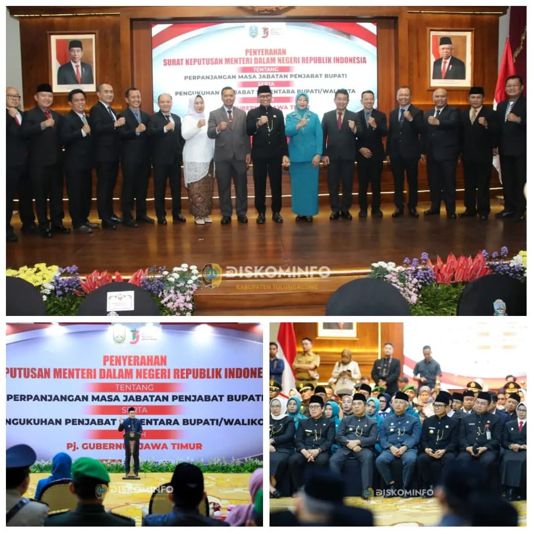 Penjabat Gubernur Jatim Serahkan SK Perpanjangan Masa Jabatan Bupati Tulungagung