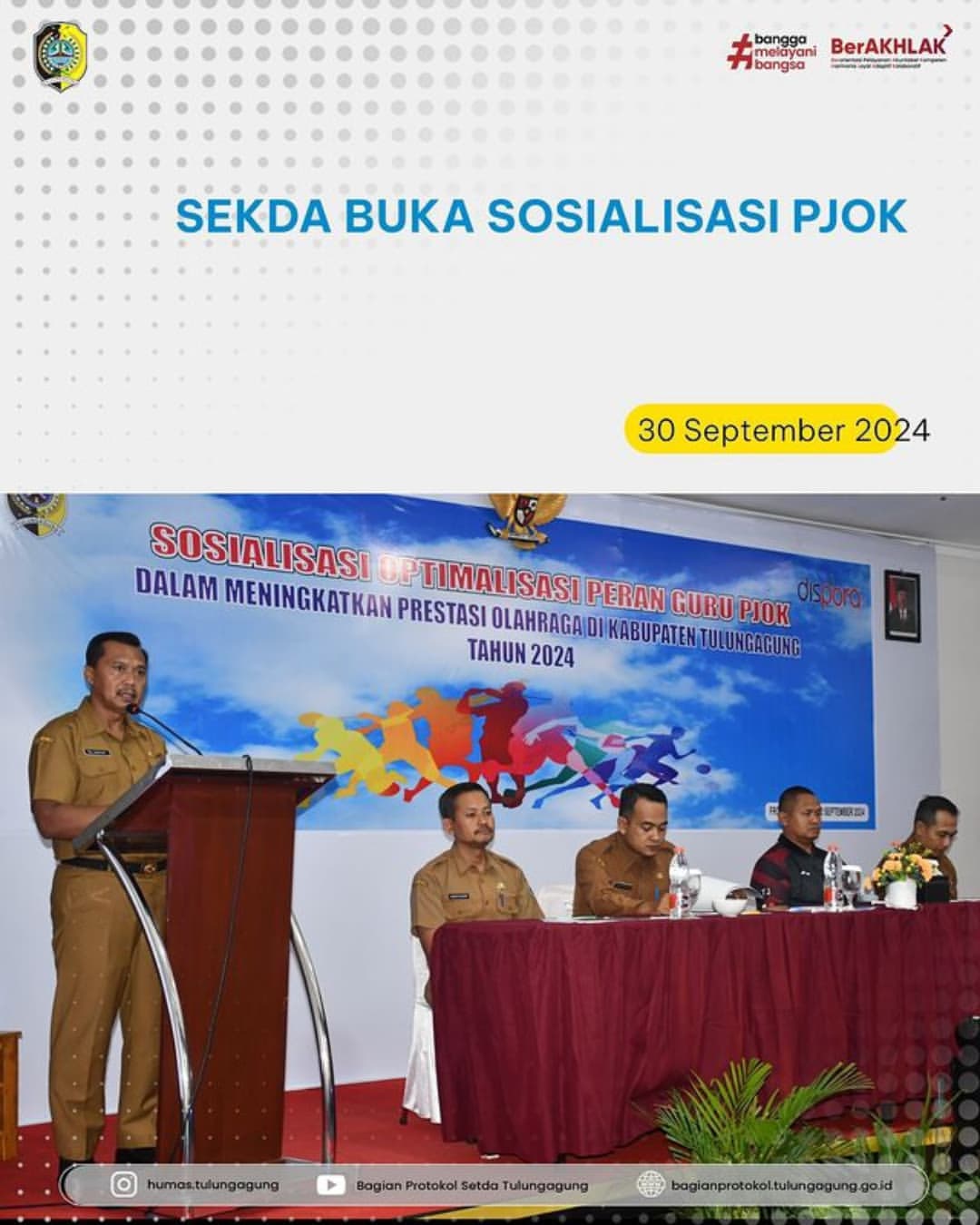 Sekda Tulungagung Buka Sosialisasi PJOK bagi Guru Olahraga