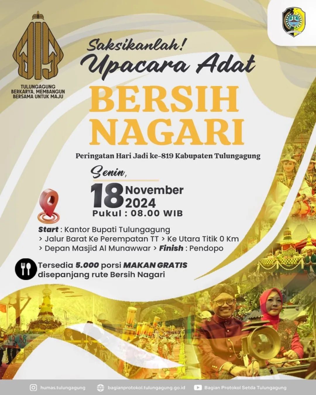 Kirab Bersih Nagari Rayakan Hari Jadi Kabupaten Tulungagung