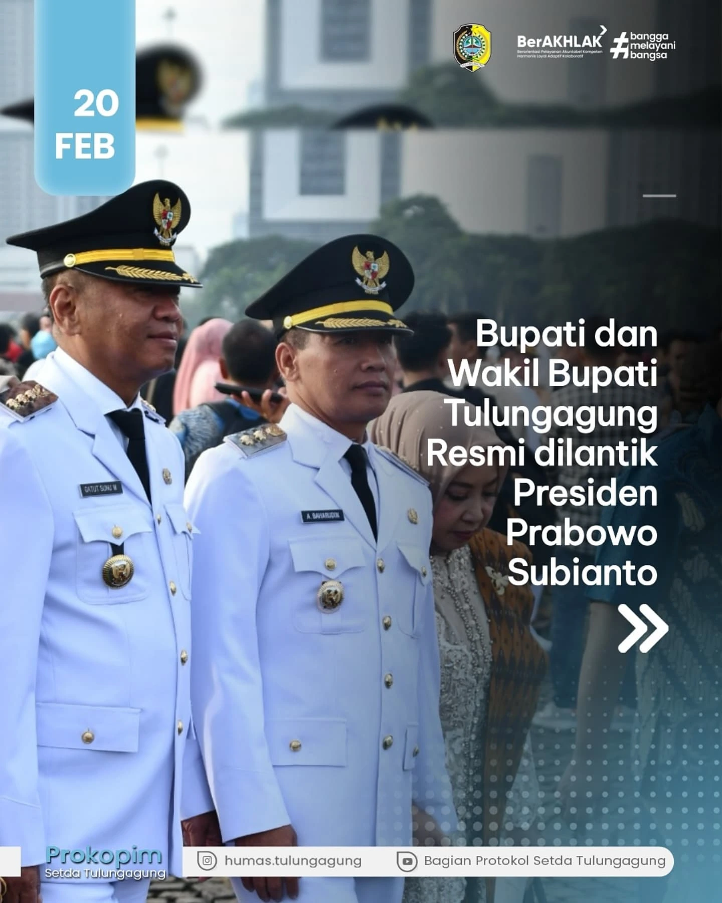 Pelantikan Bupati dan Wakil Bupati Tulungagung oleh Presiden Prabowo Subianto