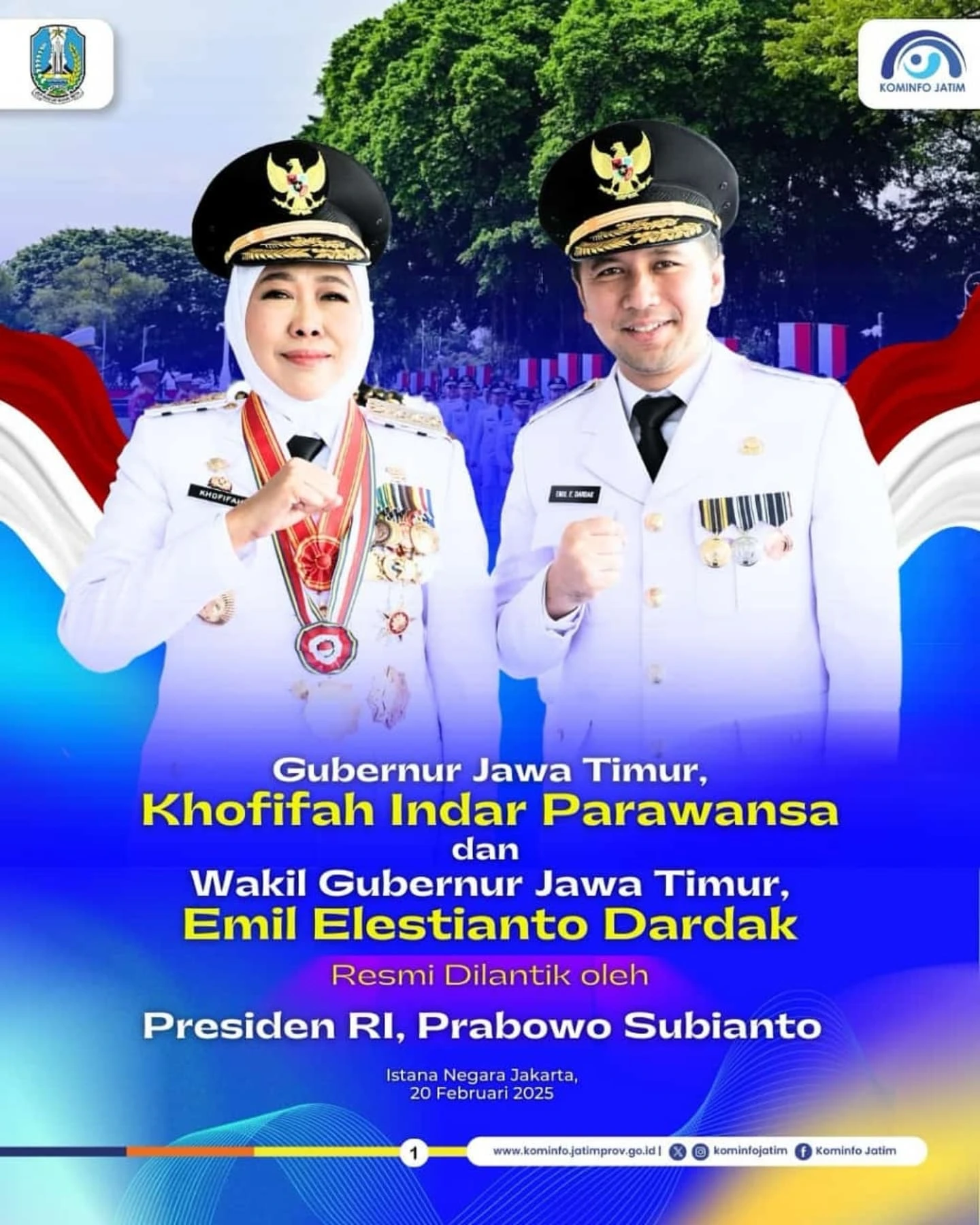 Pelantikan Gubernur dan Wakil Gubernur Jawa Timur oleh Presiden