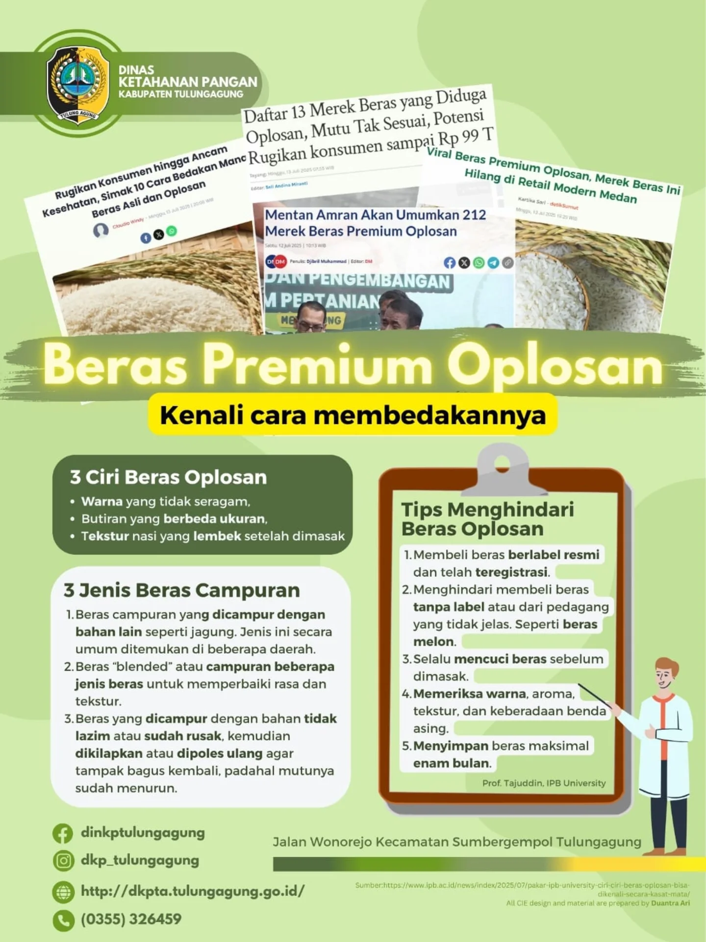 Kasus Beras Oplosan: 212 Merk Premium Terlibat