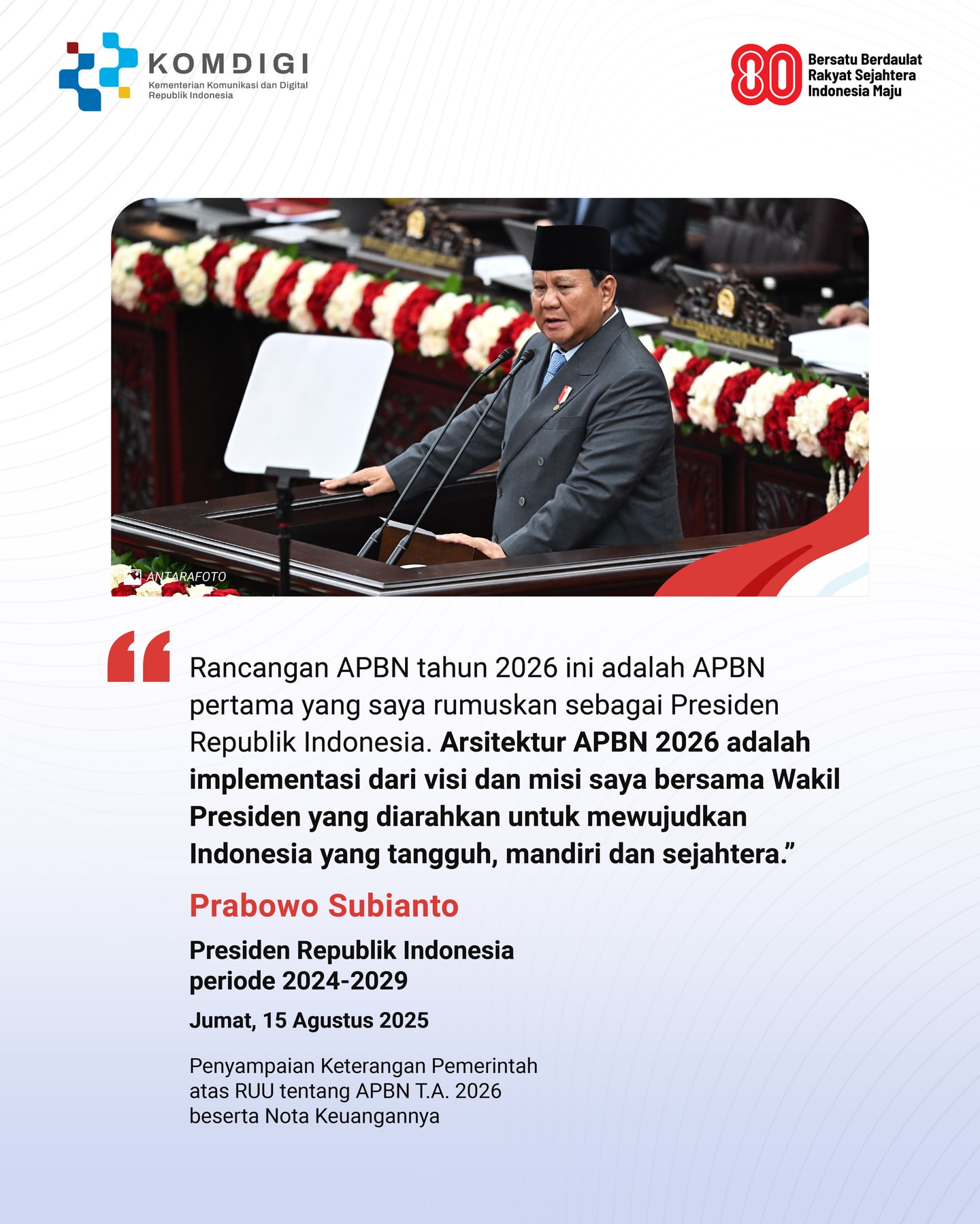 APBN 2026: Langkah Awal Menuju Indonesia Tangguh, Mandiri, dan Sejahtera