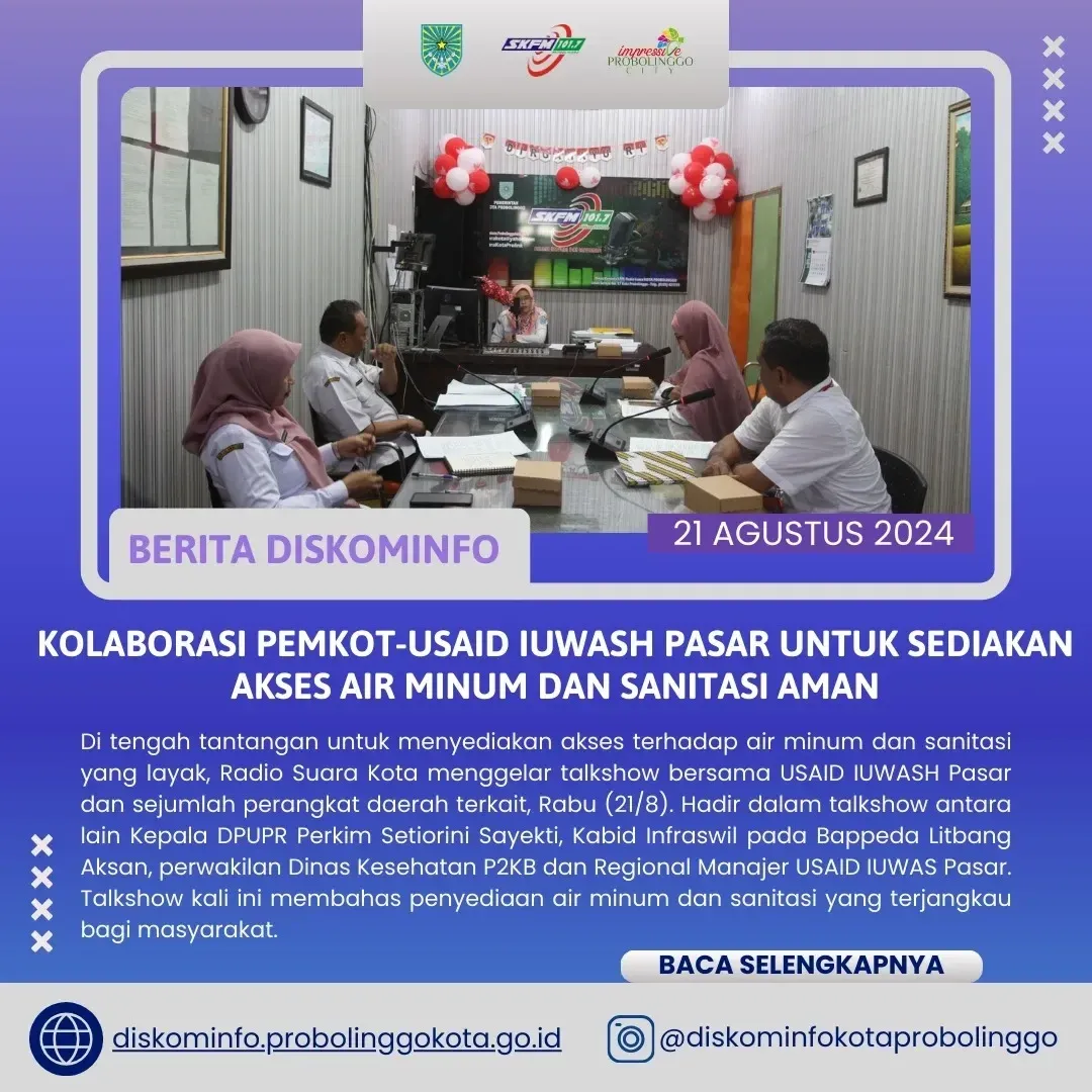 Kota Probolinggo Tingkatkan Akses Air Minum dan Sanitasi Bersama USAID IUWASH Pasar