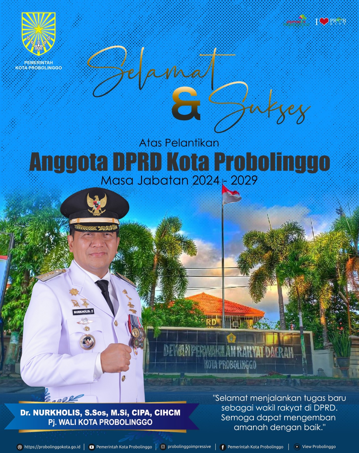 Pelantikan Anggota DPRD Kota Probolinggo Periode 2024-2029