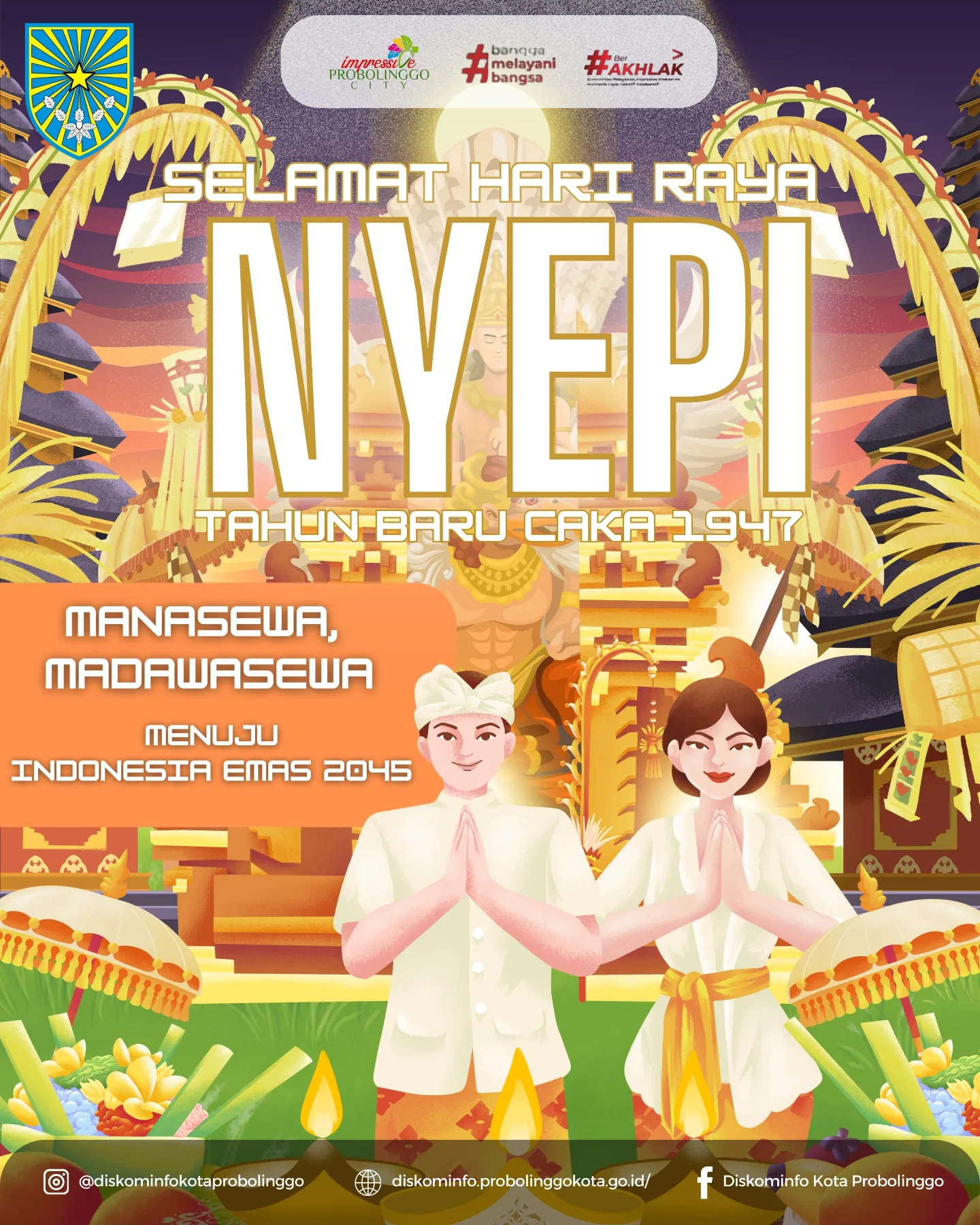 Selamat Hari Raya Nyepi dan Tahun Baru Saka 1947 dari Diskominfo Kota Probolinggo