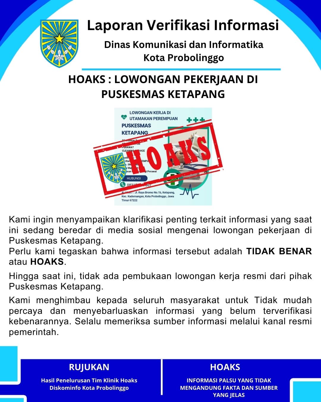 Klarifikasi Penting Mengenai Lowongan Pekerjaan di Puskesmas Ketapang