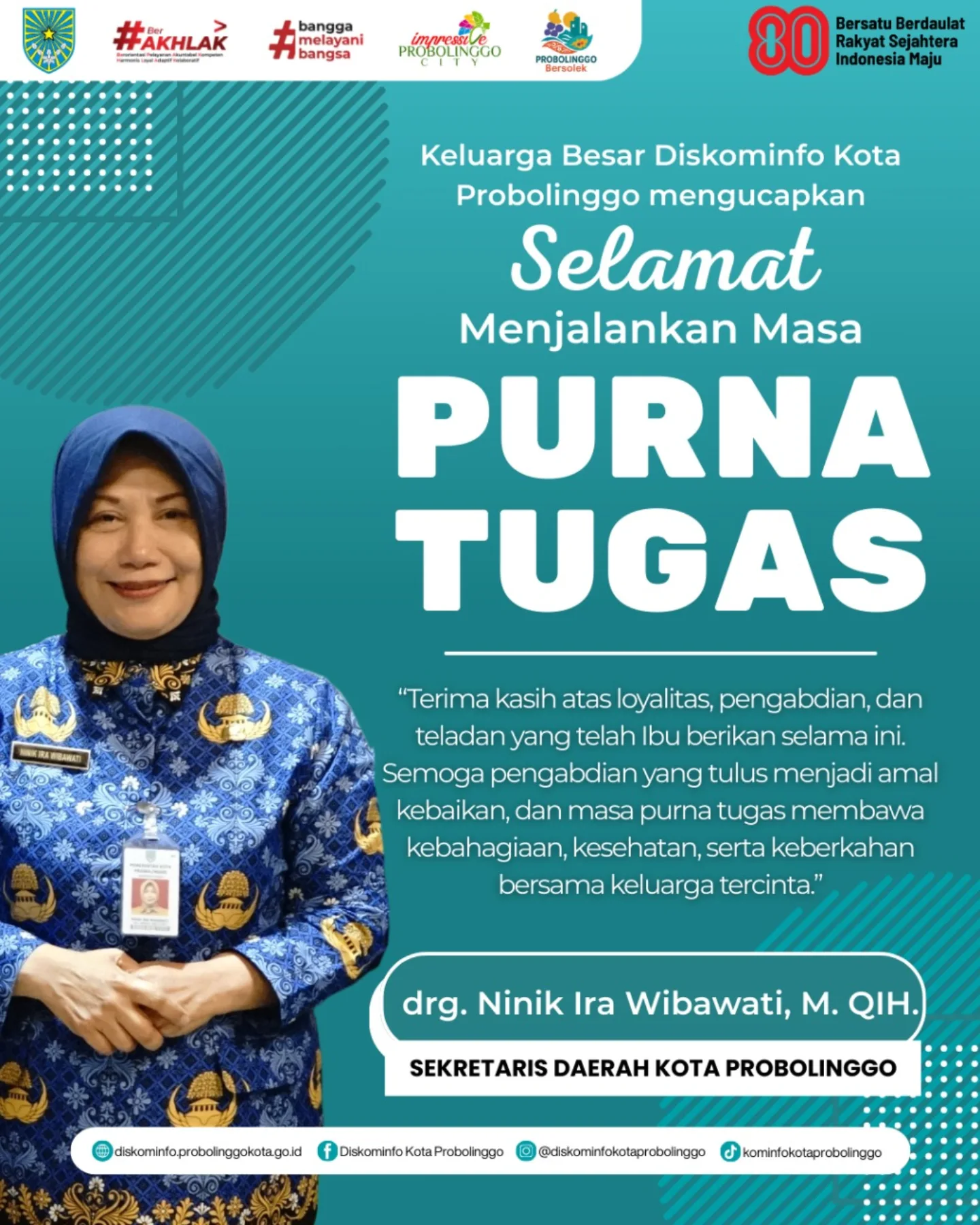 Selamat Menjalani Masa Purna Tugas, Ibu Sekda Kota Probolinggo