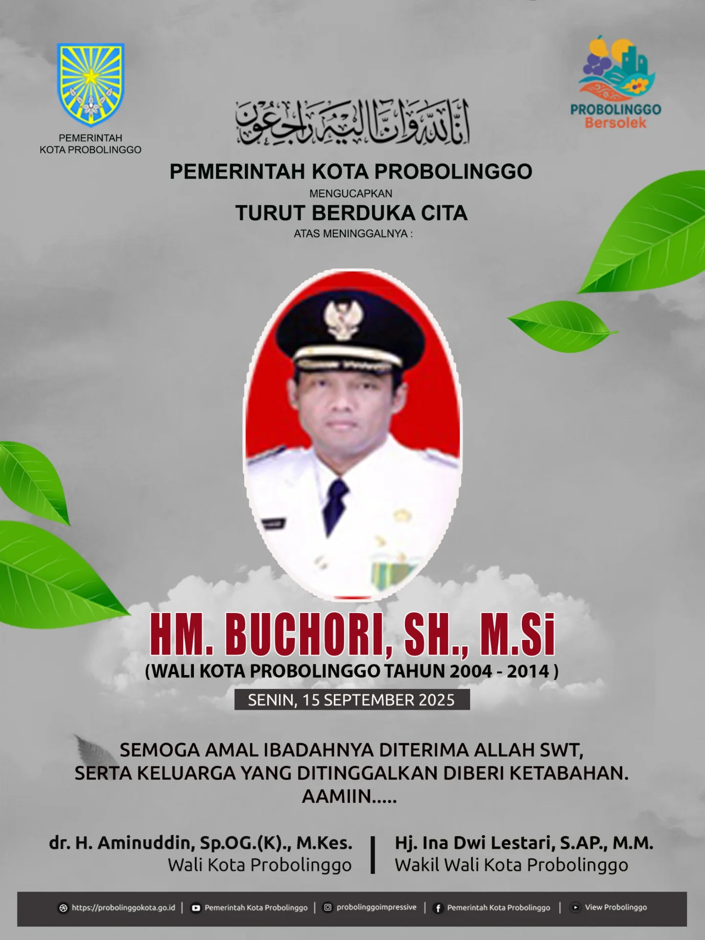 Pemerintah Kota Probolinggo Berduka atas Meninggalnya H.M. Buchori, Mantan Wali Kota