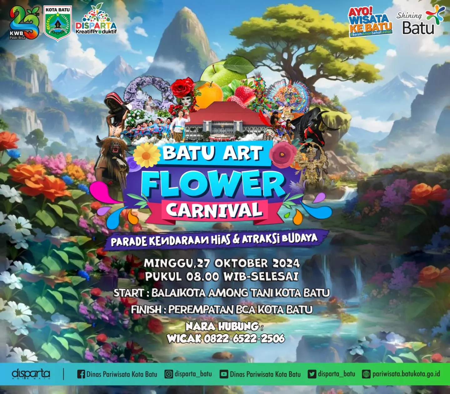 Batu Art Flower Carnival: Meriahkan Hari Jadi Kota Batu ke-23
