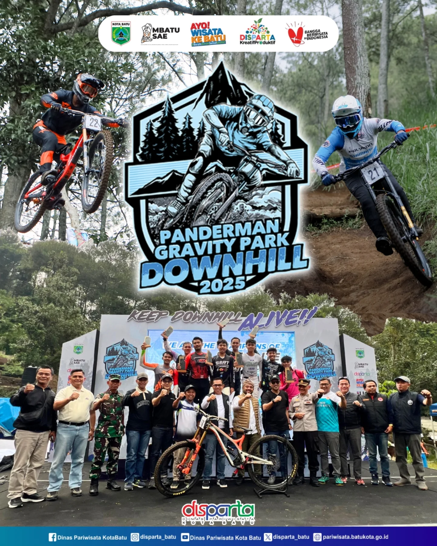 Ratusan Atlet Beradu Kekuatan di Panderman Gravity Park Downhill 2025