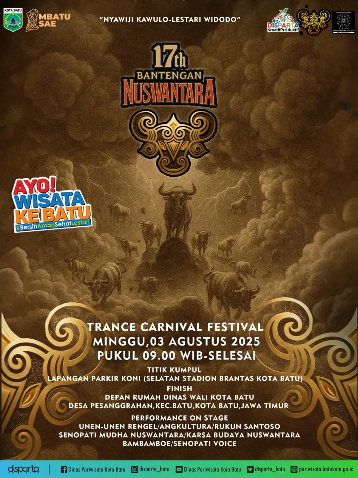 Festival Budaya Bantengan Nuswantara ke-17 Siap Meriahkan Kota Batu
