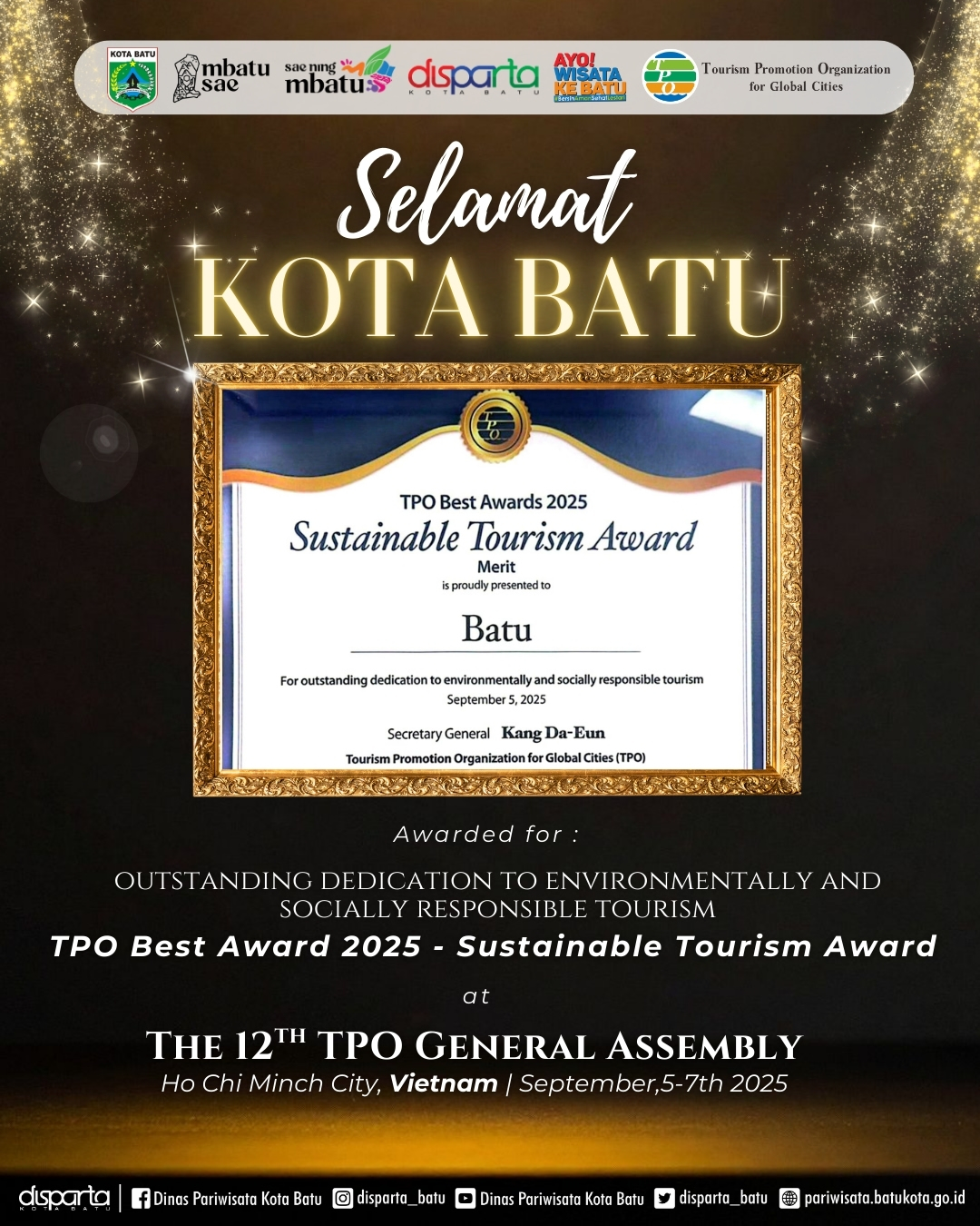 Kota Batu Raih Penghargaan Internasional untuk Pariwisata Berkelanjutan