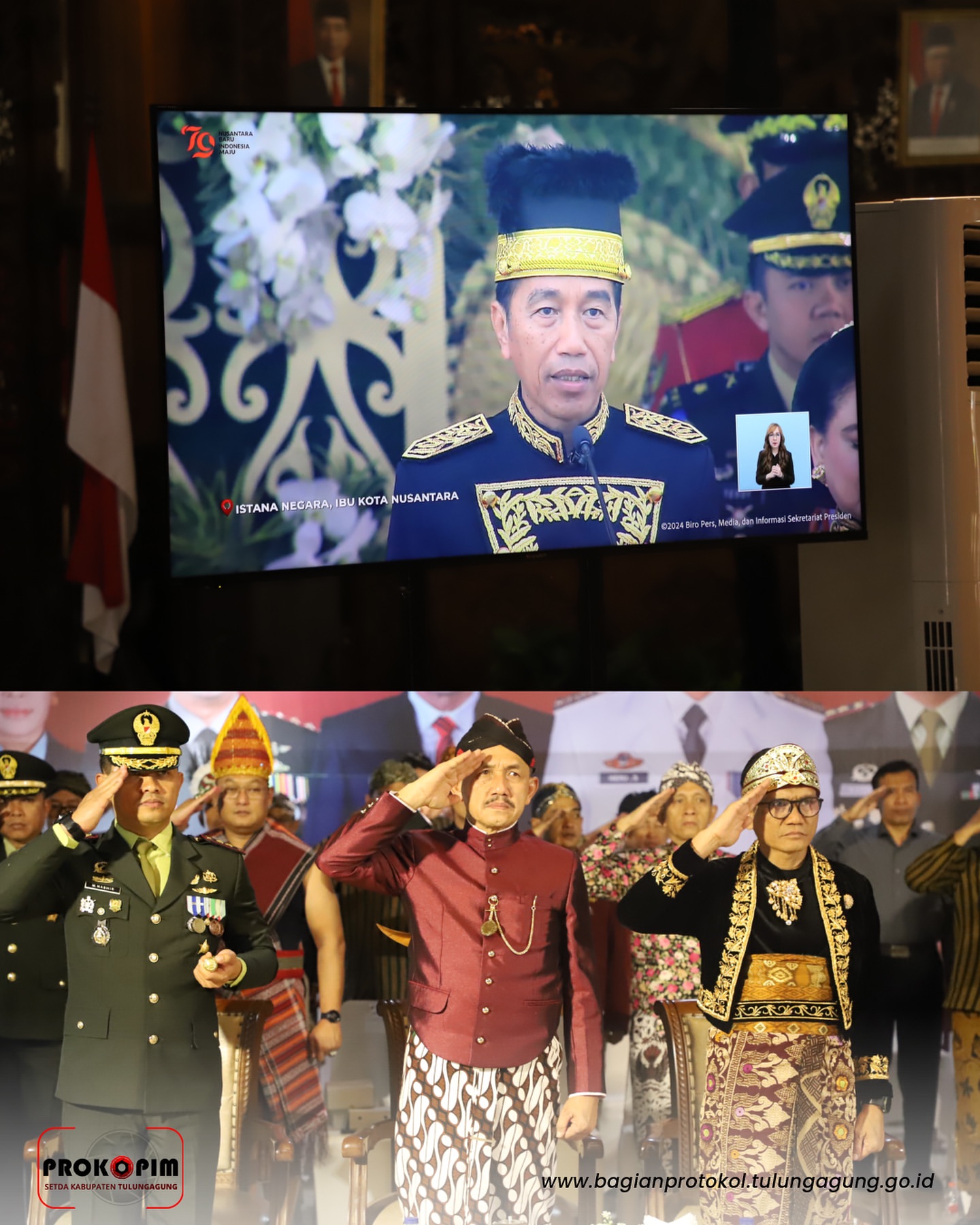 Upacara Peringatan Detik-Detik Proklamasi Secara Virtual di Tulungagung