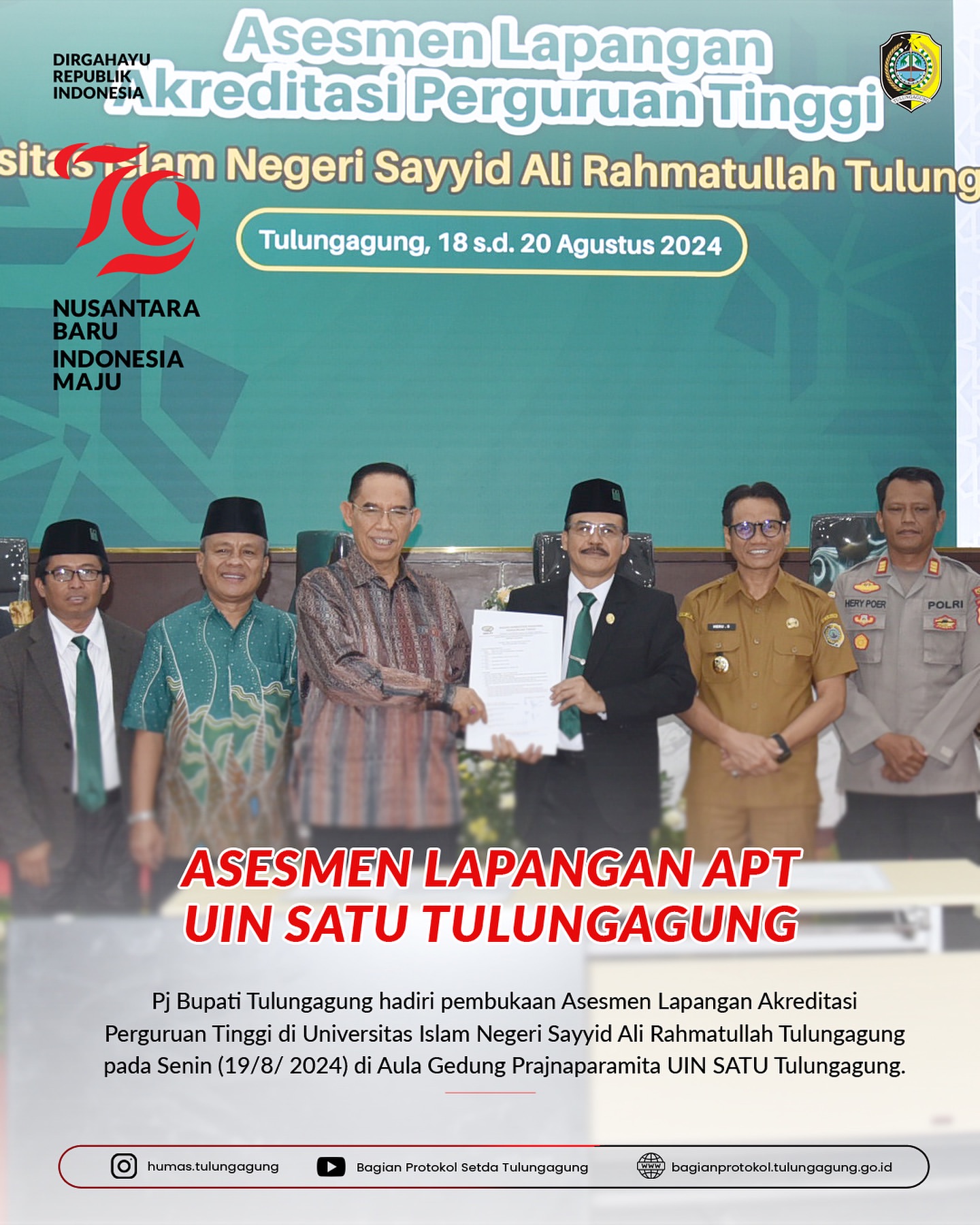 Pj Bupati Tulungagung Hadiri Pembukaan Asesmen Akreditasi UIN SATU