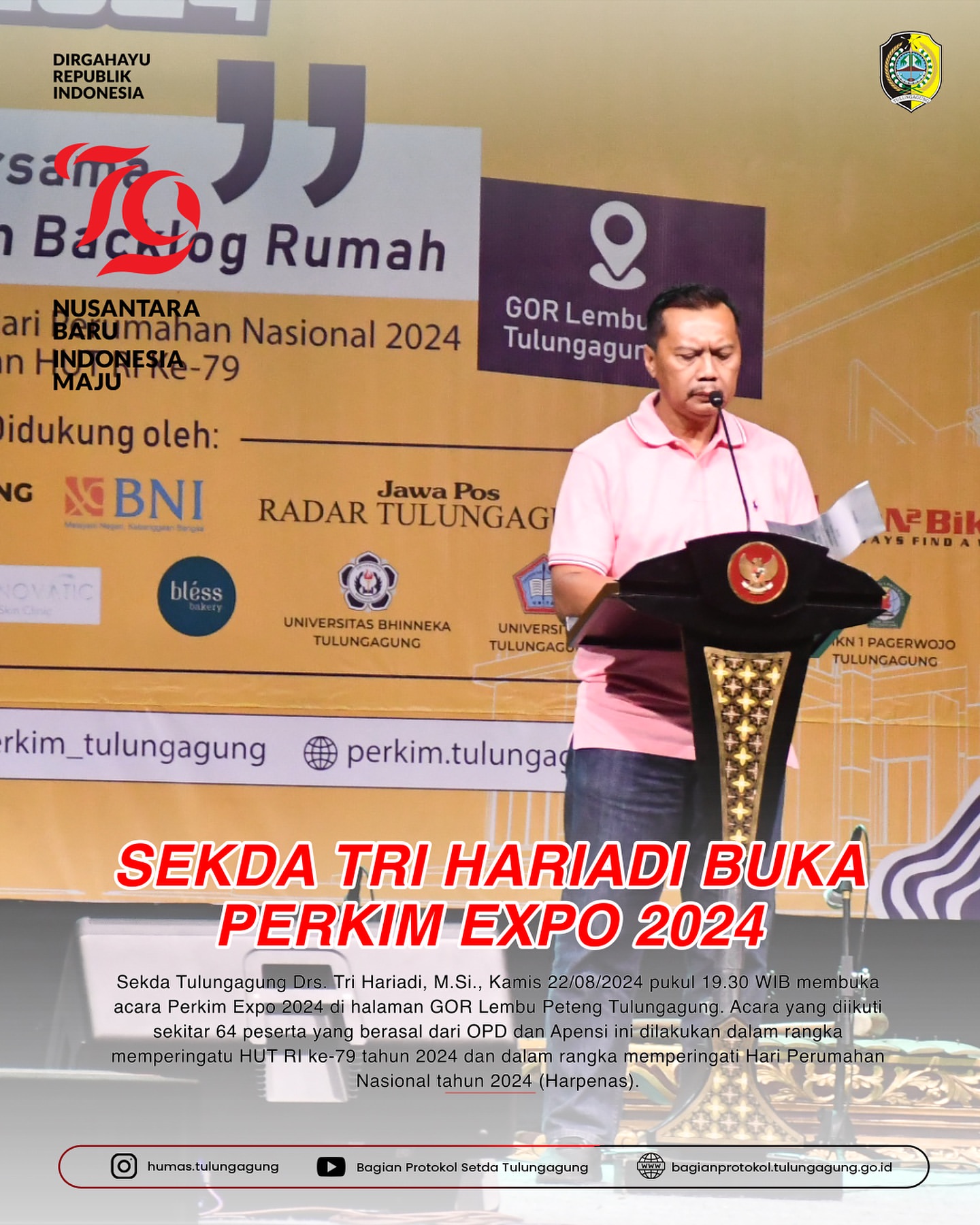 Perkim Expo 2024 Dibuka Sekda Tulungagung untuk Rayakan HUT RI ke-79