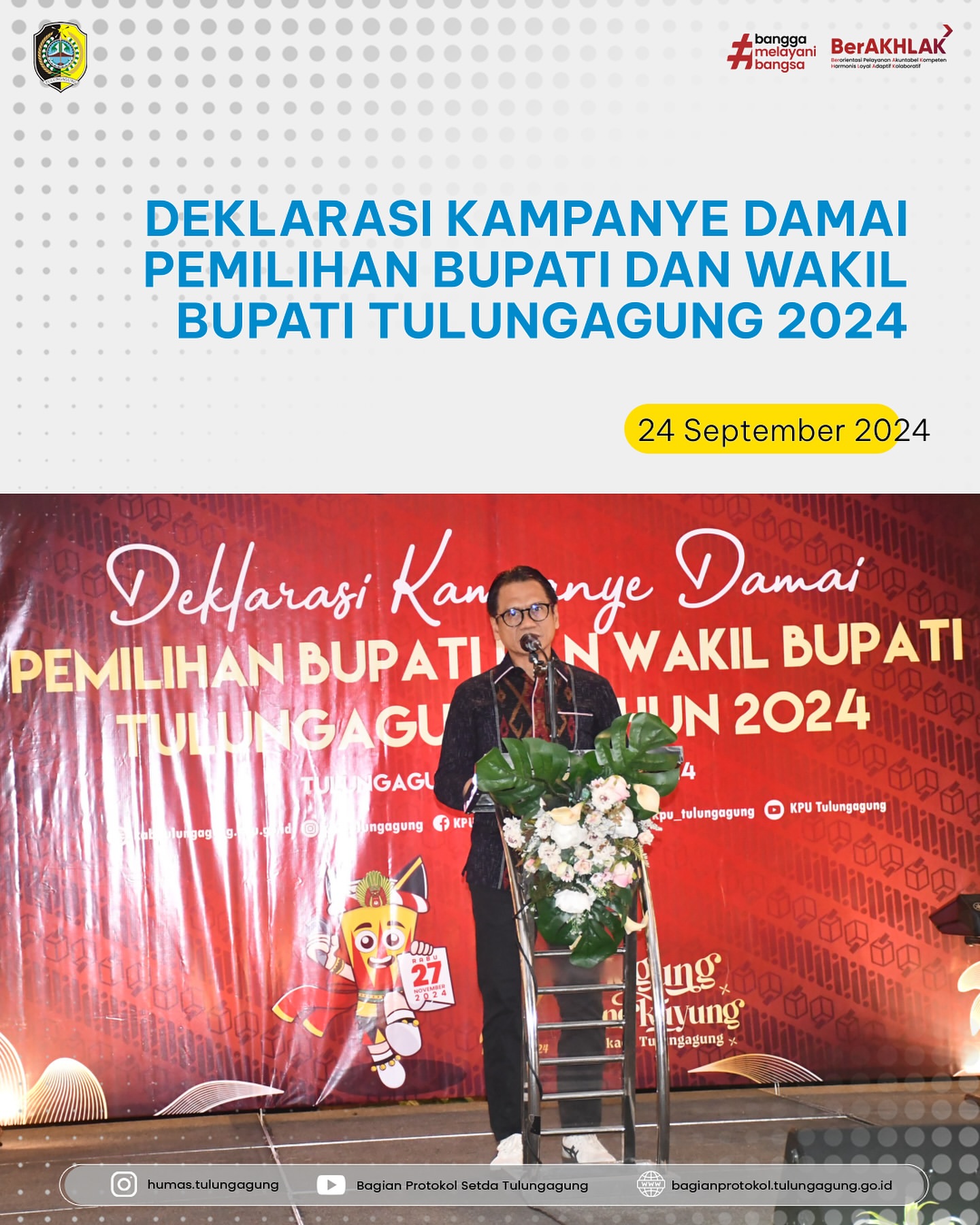 Deklarasi Kampanye Damai Pemilihan Bupati dan Wakil Bupati Tulungagung 2024