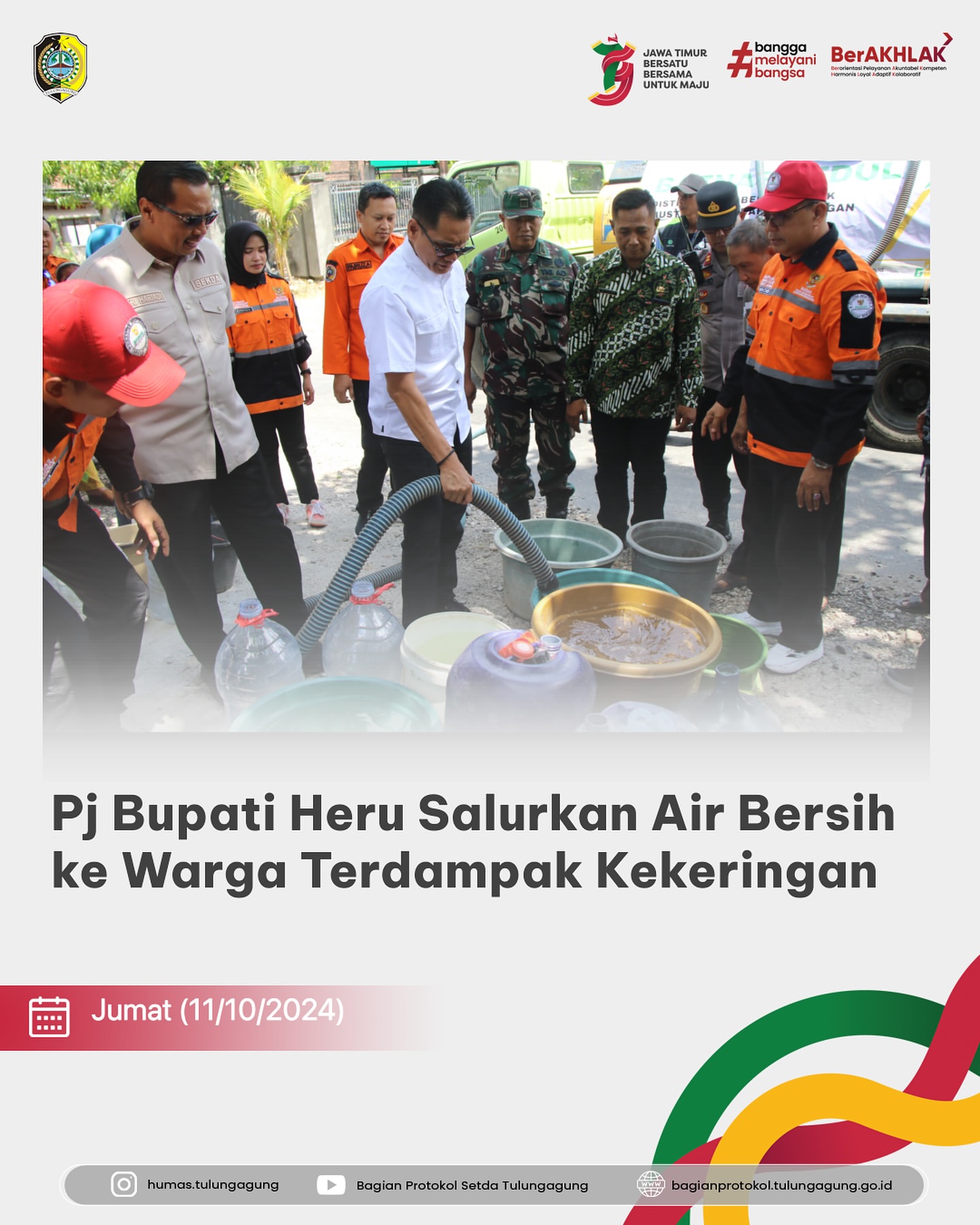 Pj Bupati Heru Salurkan Air Bersih ke Warga Terdampak Kekeringan
