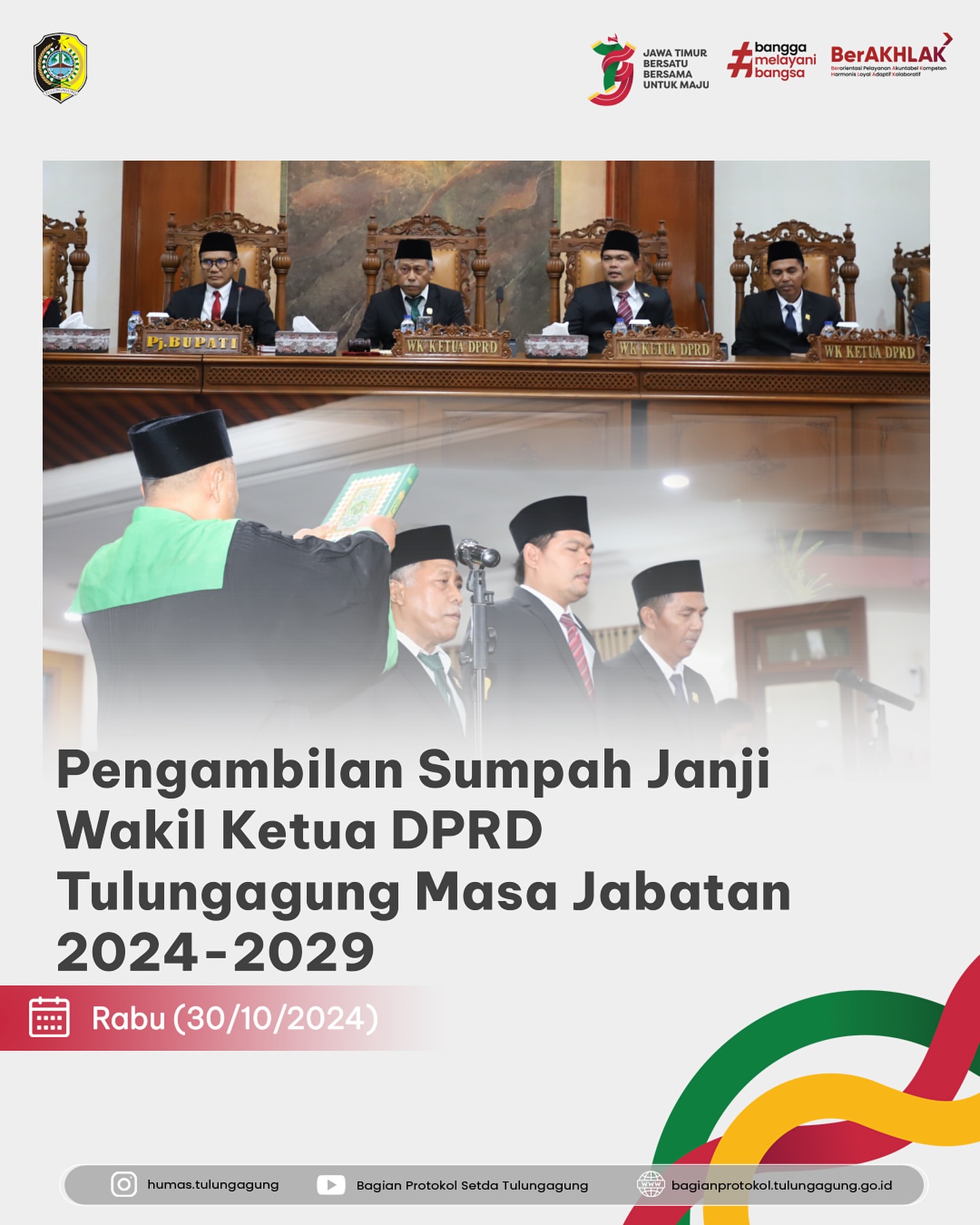 Pelantikan Wakil Ketua DPRD Tulungagung Periode 2024-2029