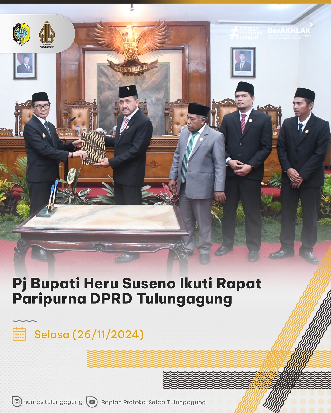 Pj Bupati Heru Suseno Hadiri Rapat Paripurna DPRD Tulungagung