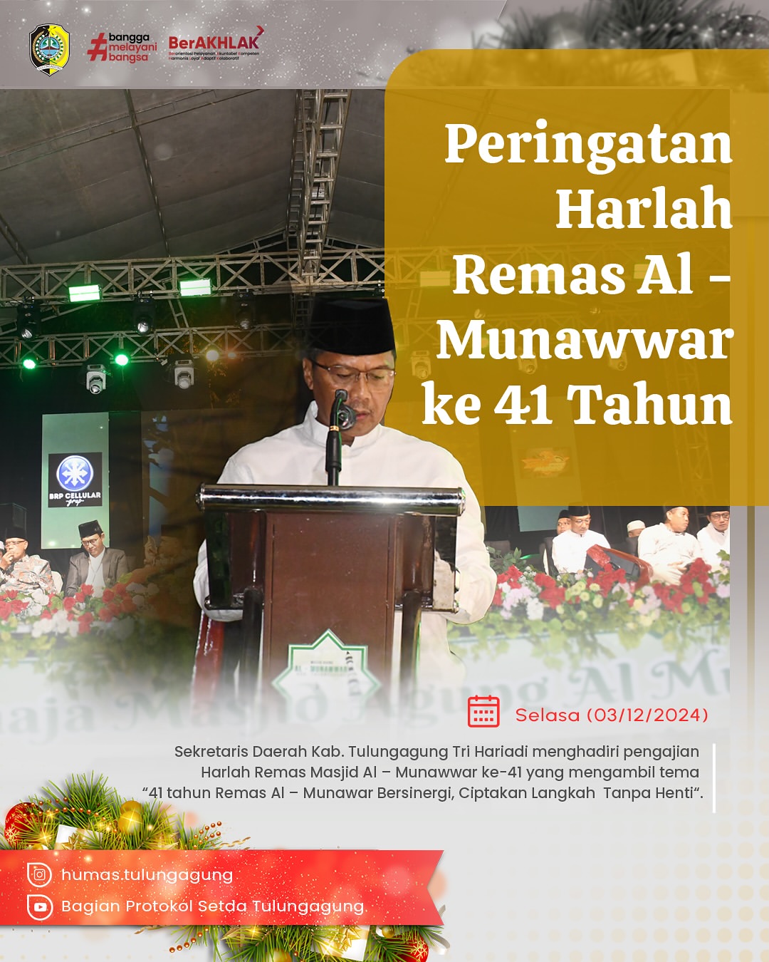 Pengajian Akbar Meriahkan HUT Remaja Masjid Al-Munawwar ke-41