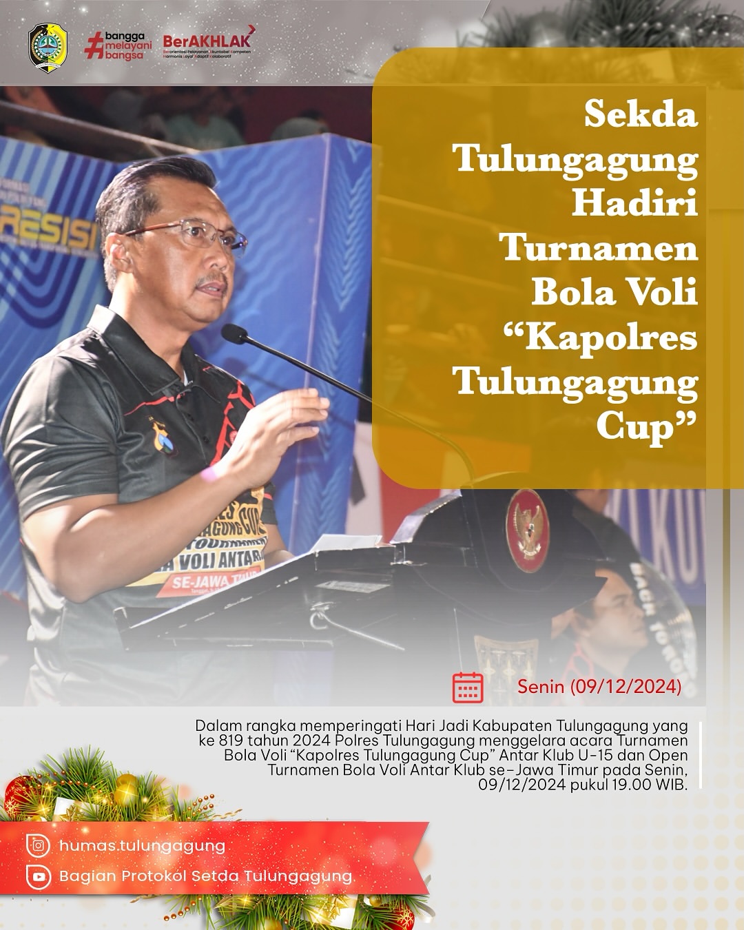 Turnamen Bola Voli �Kapolres Tulungagung Cup� Digelar untuk Peringati Hari Jadi Kabupaten Tulungagung