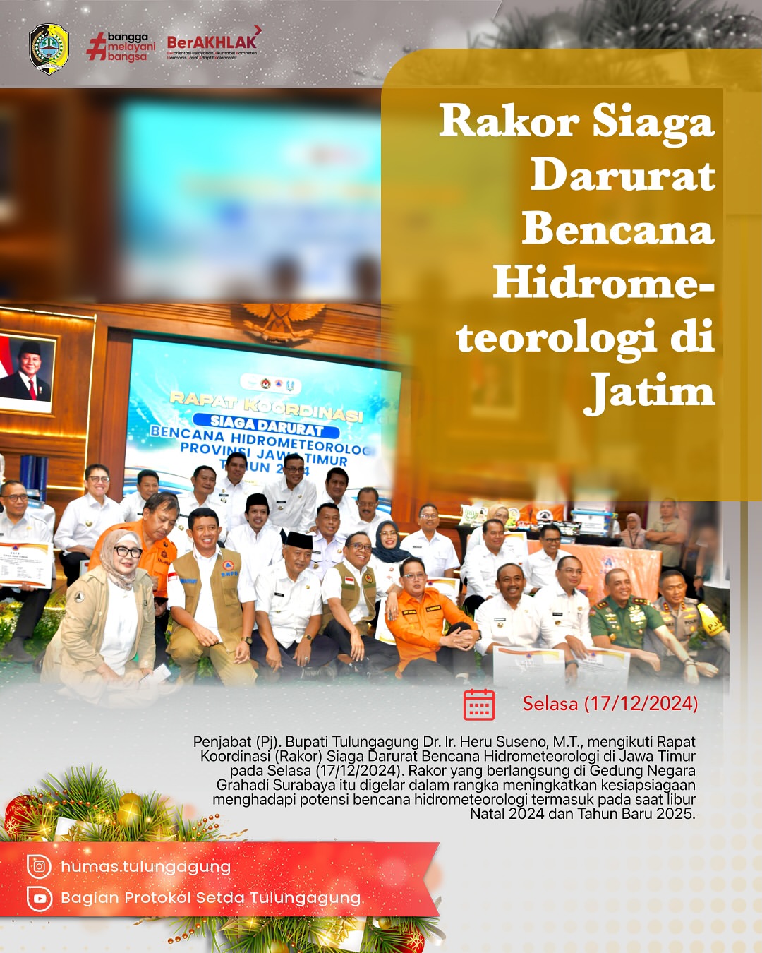 Rapat Koordinasi Siaga Darurat Bencana Hidrometeorologi di Jawa Timur