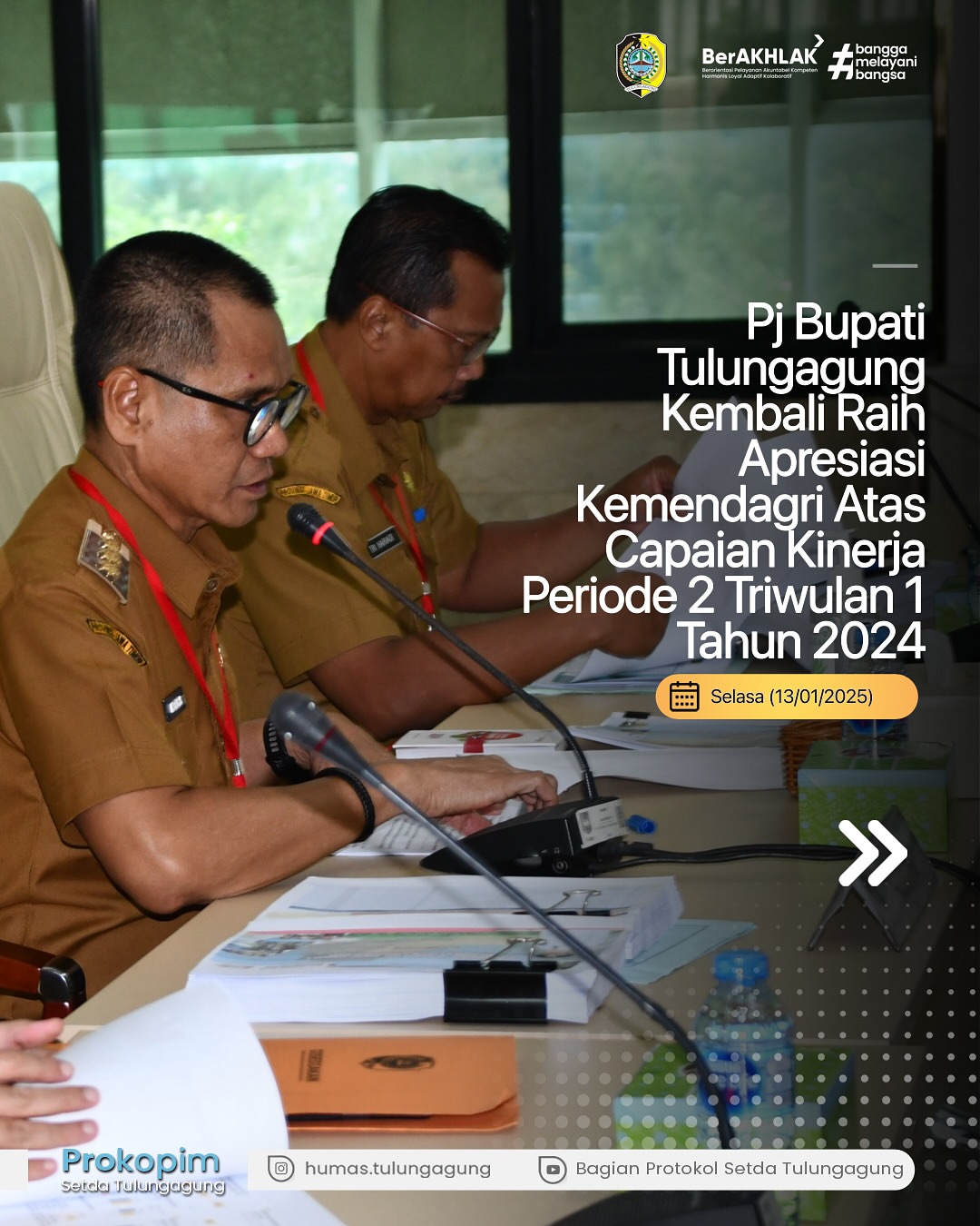Pj Bupati Tulungagung Raih Apresiasi dari Kemendagri untuk Capaian Kinerja