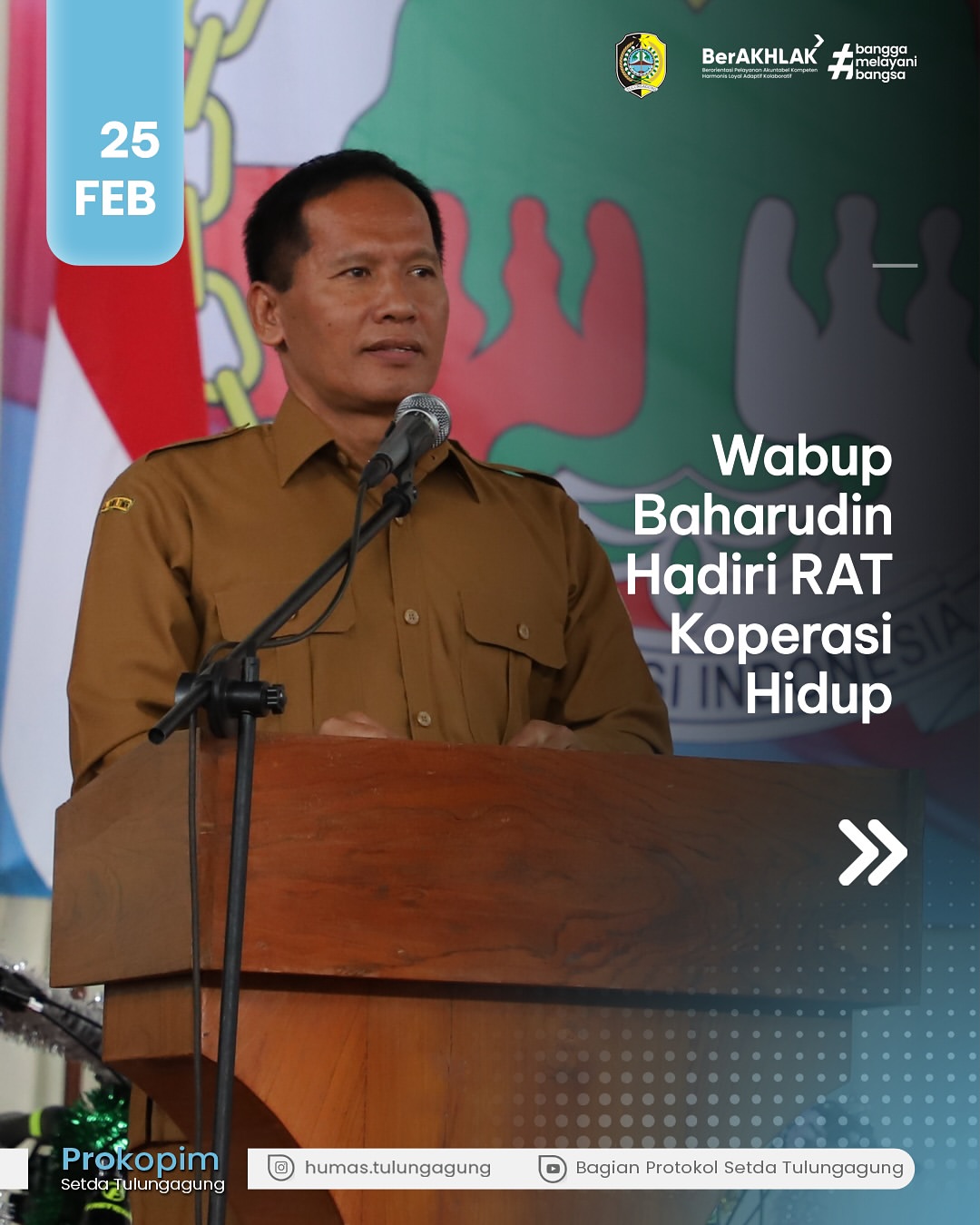 Wakil Bupati Tulungagung Hadiri Rapat Anggota Tahunan Koperasi Hidup