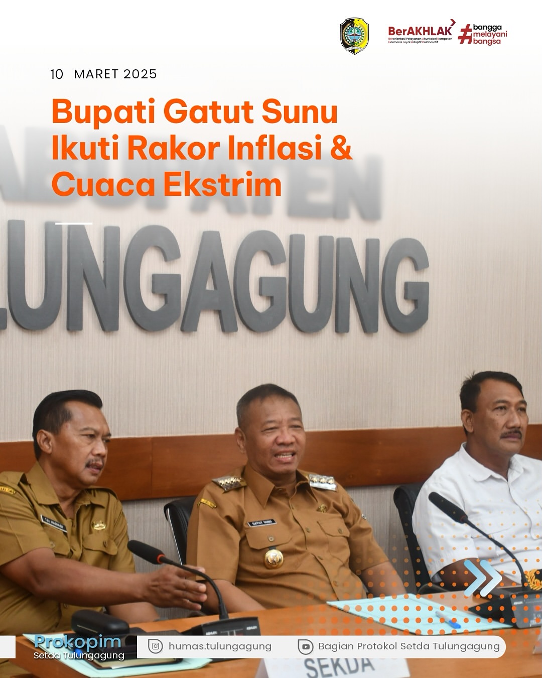 Bupati Gatut Sunu Ikuti Rakor Mengenai Inflasi dan Cuaca Ekstrim