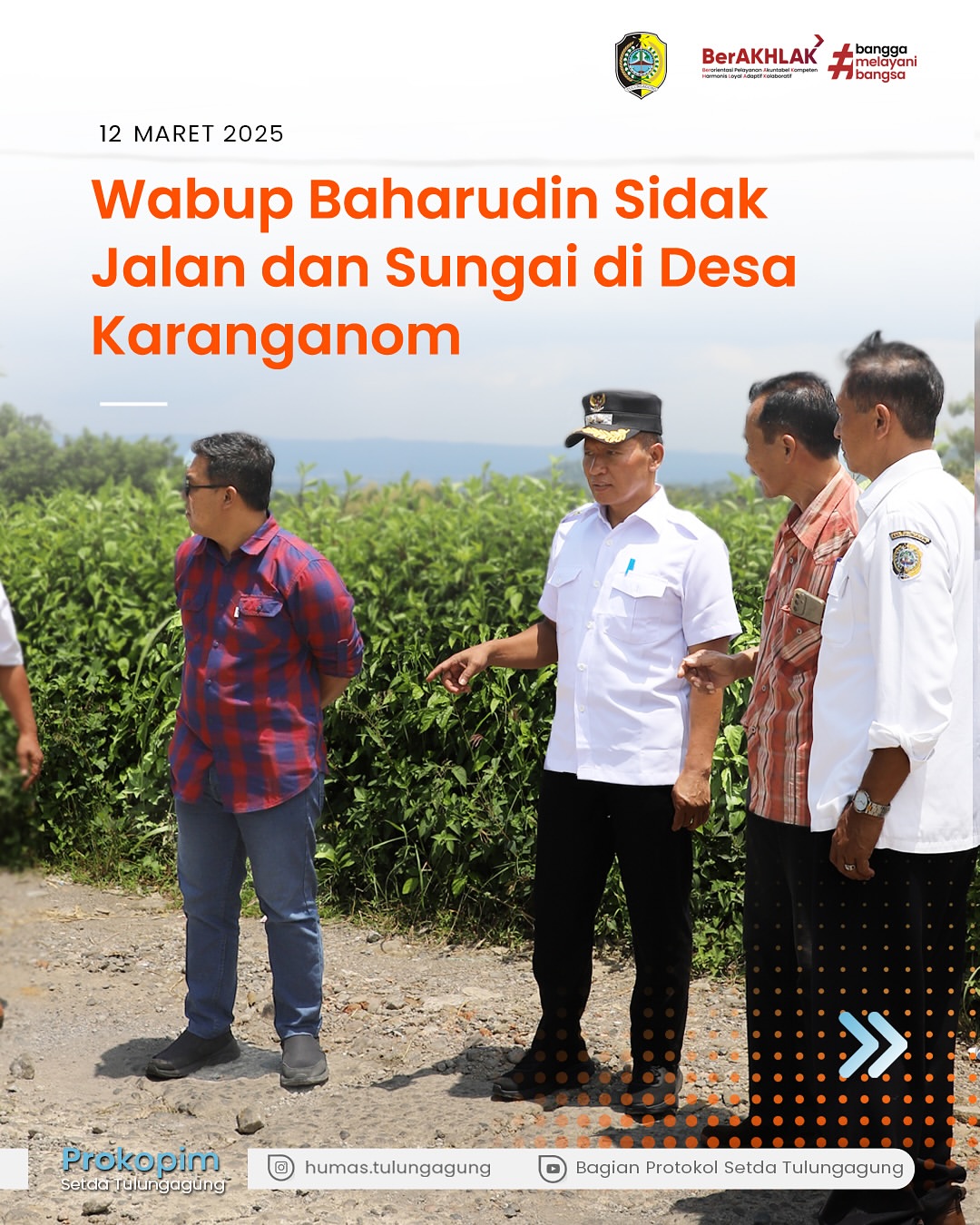 Wakil Bupati Tulungagung Sidak Kerusakan Jalan di Desa Karanganom