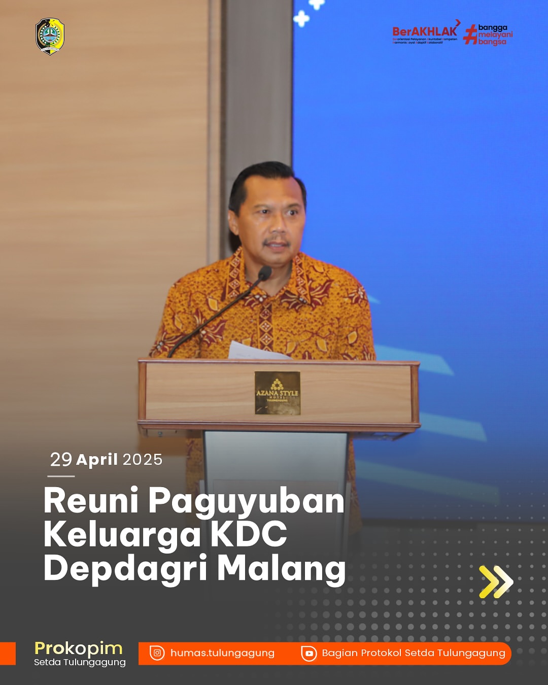Acara Reuni Keluarga KDC Depdagri Malang Dihadiri Sekda Tulungagung