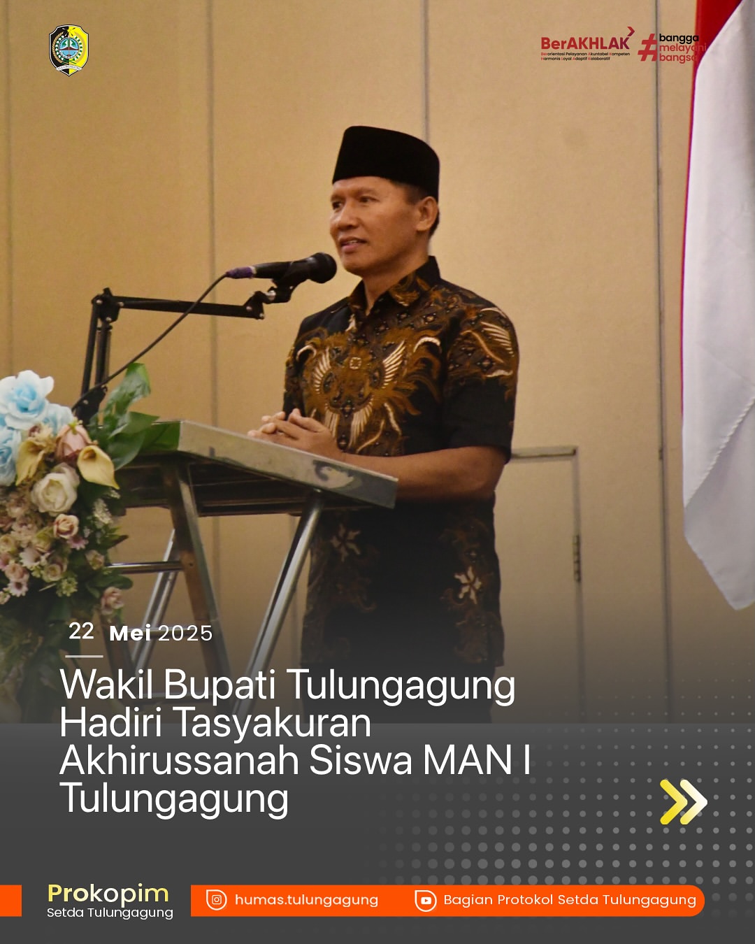 Tasyakuran Akhirussanah Siswa MAN I Tulungagung Dihadiri Wakil Bupati