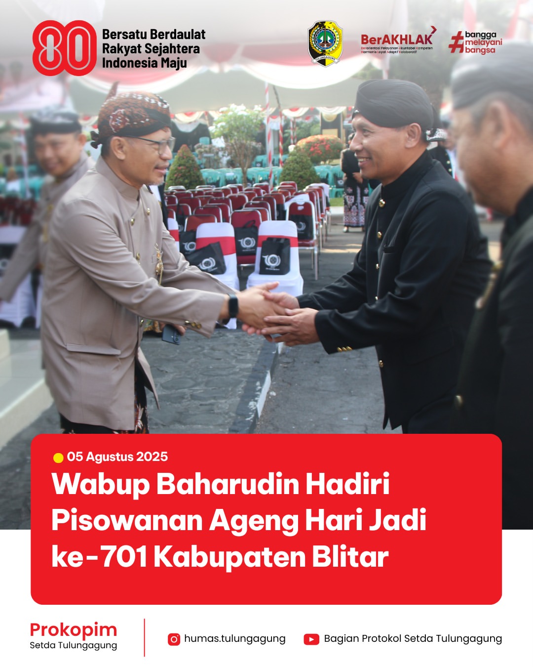 Wakil Bupati Tulungagung Hadiri Peringatan Hari Jadi Ke-701 Kabupaten Blitar